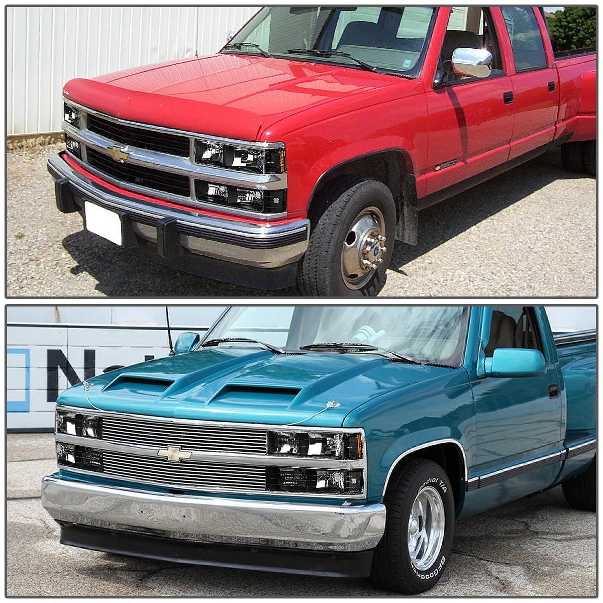 DNA MOTORING Chrome Headlights for 94-99 Chevy Suburban - Off-Road & Night Driving