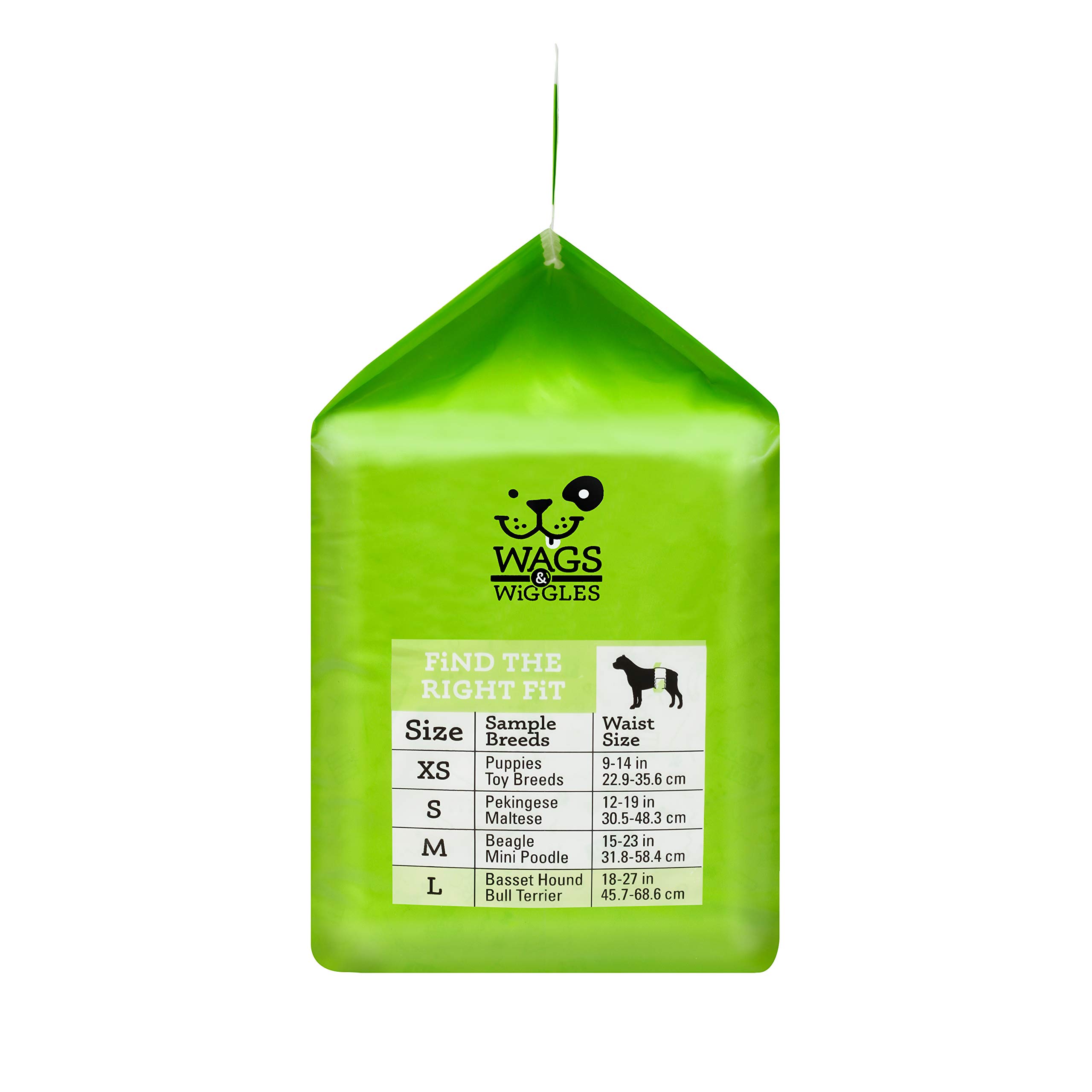 Wags & Wiggles Male Wraps - Disposable Dog Diapers for Male Dogs | 144 Count Pack | Fits Waist Size 18-27 Inches | Perfect for House Training, Travel & Senior Dogs