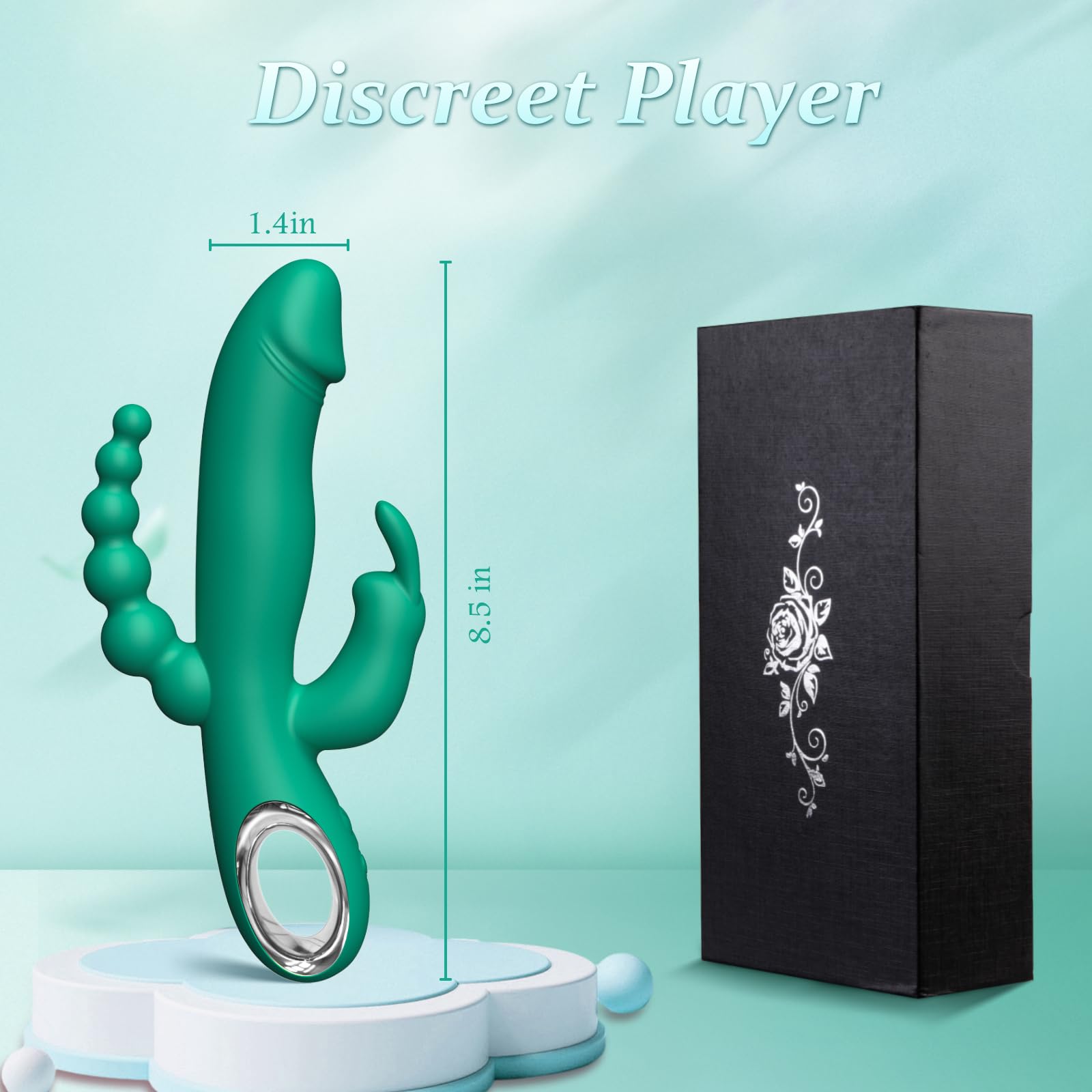 Powerful Thrusting Dildo Vibrator for Women - 10 Vibration & Thrusting Modes, Waterproof Silicone G-Spot & Anal Stimulator - Rechargeable Adult Sex Toy (Green) | Perfect for Solo Play, Couples & Sensual Massage