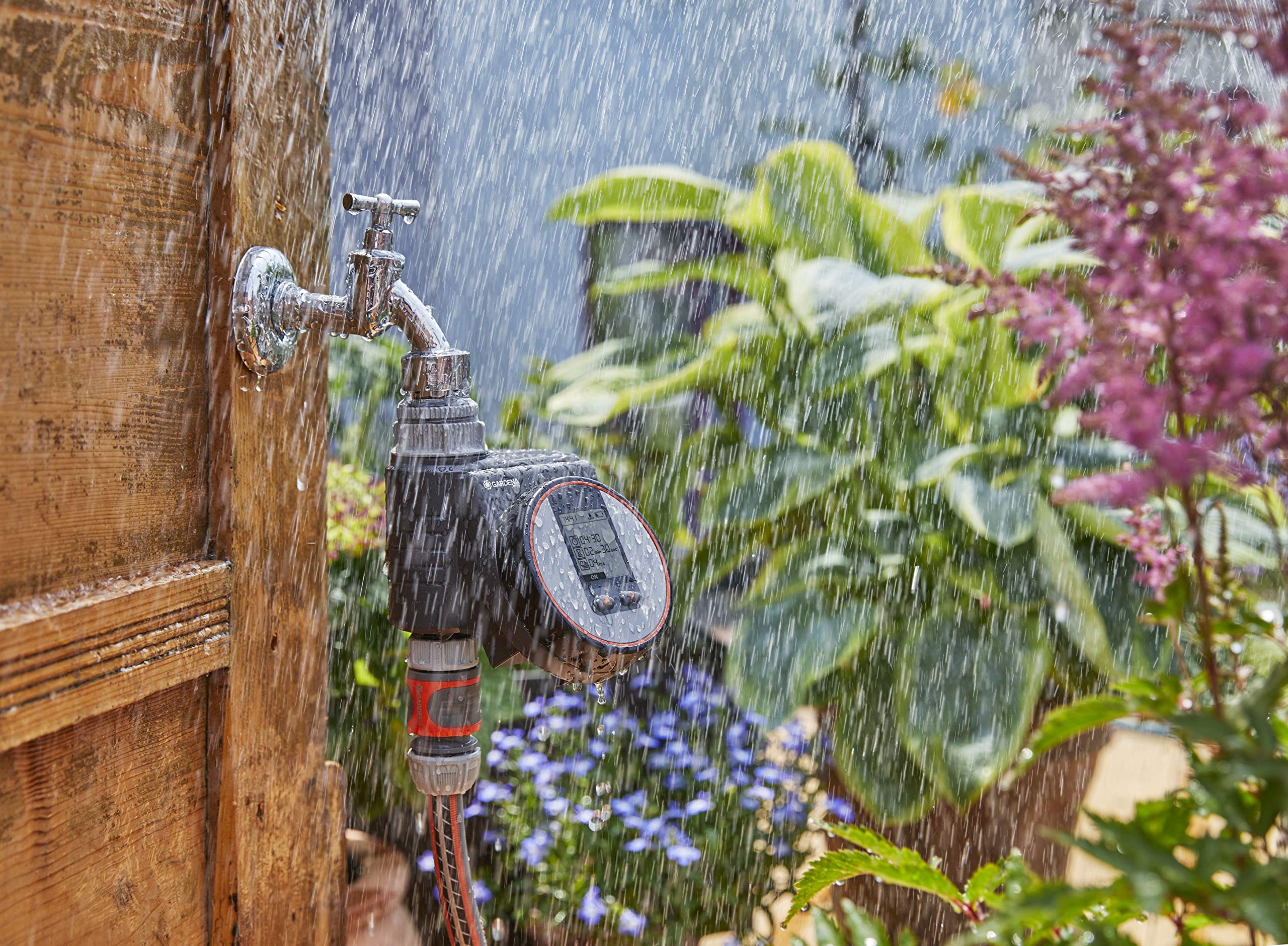 GARDENA 1890 Flex Hose Faucet with Connector & Water Timer - Durable Garden Hose System for Lawn, Yard, and Outdoor Watering
