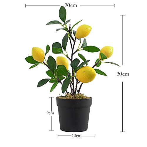 Artificial Potted Lemon Tree - Large Fake Pomegranate Plant for Home & Office Decor - Perfect for Living Room, Bedroom, Desk or Shelf Decoration