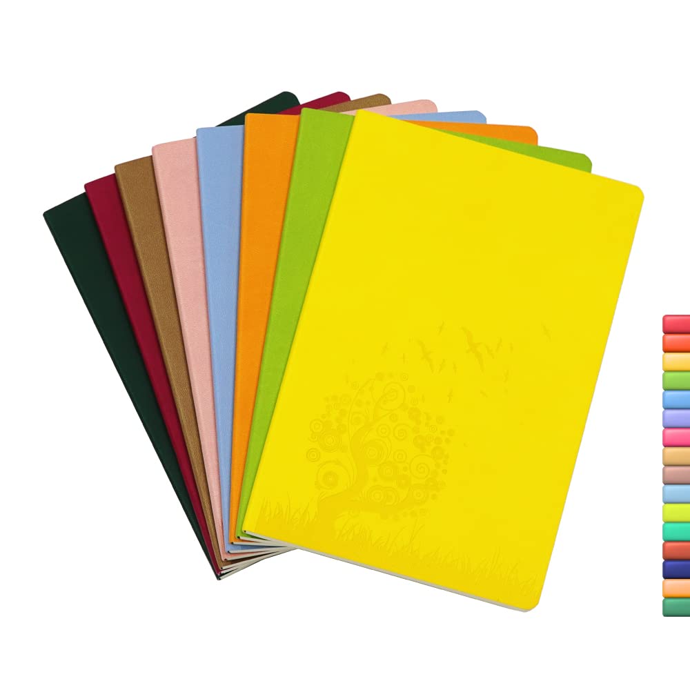 8 Pack A5 Notebooks for Work & School - Bulk Small Journals for Kids, Teens, Girls & Women - Cute Wide Ruled Travel Notebooks in Random Colors - Perfect for Office, Classroom, Journaling & Note Taking