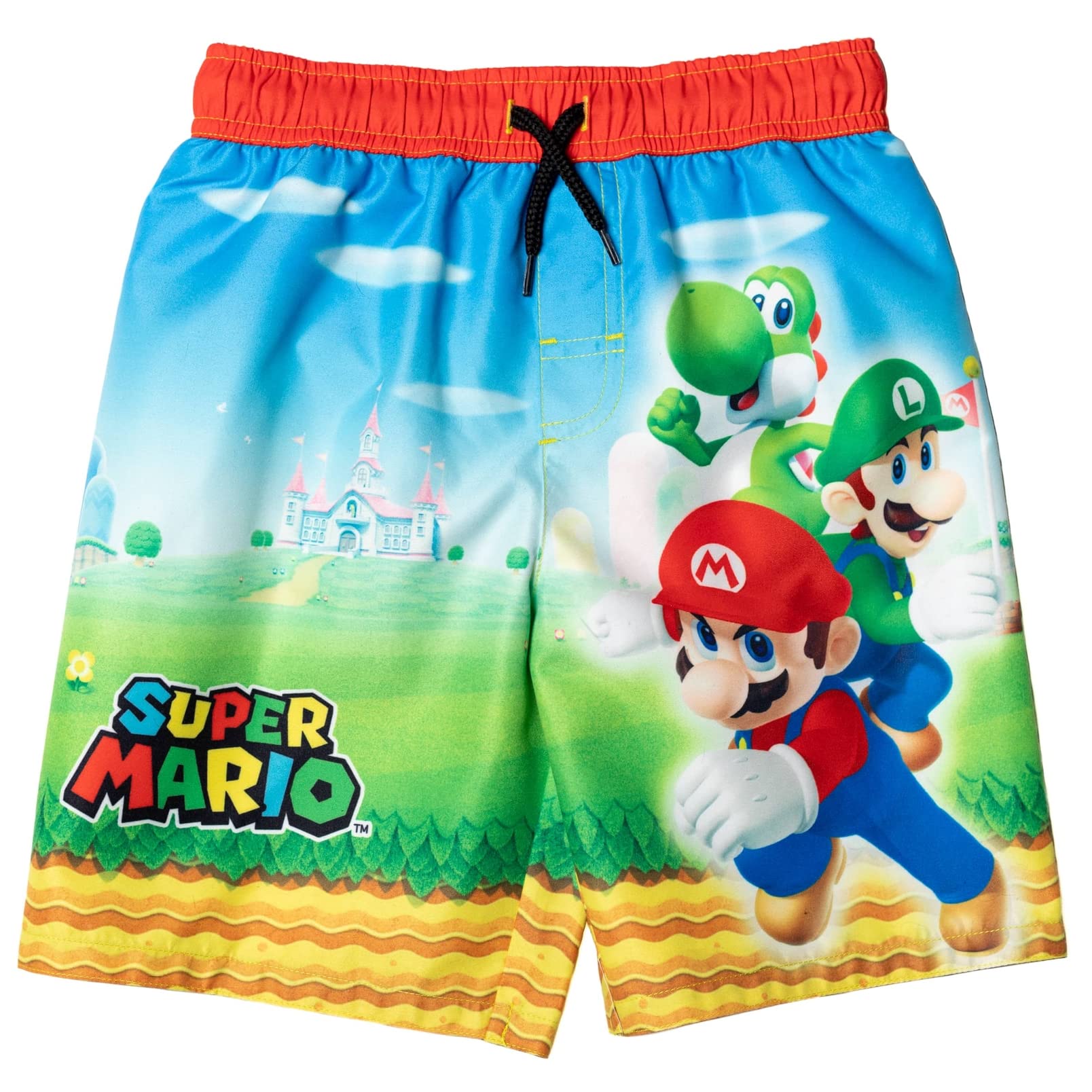 Super Mario Nintendo Mario Luigi Yoshi Swim Trunks for Toddlers & Kids - Fun Bathing Suits for Pool, Beach & Summer Water Play