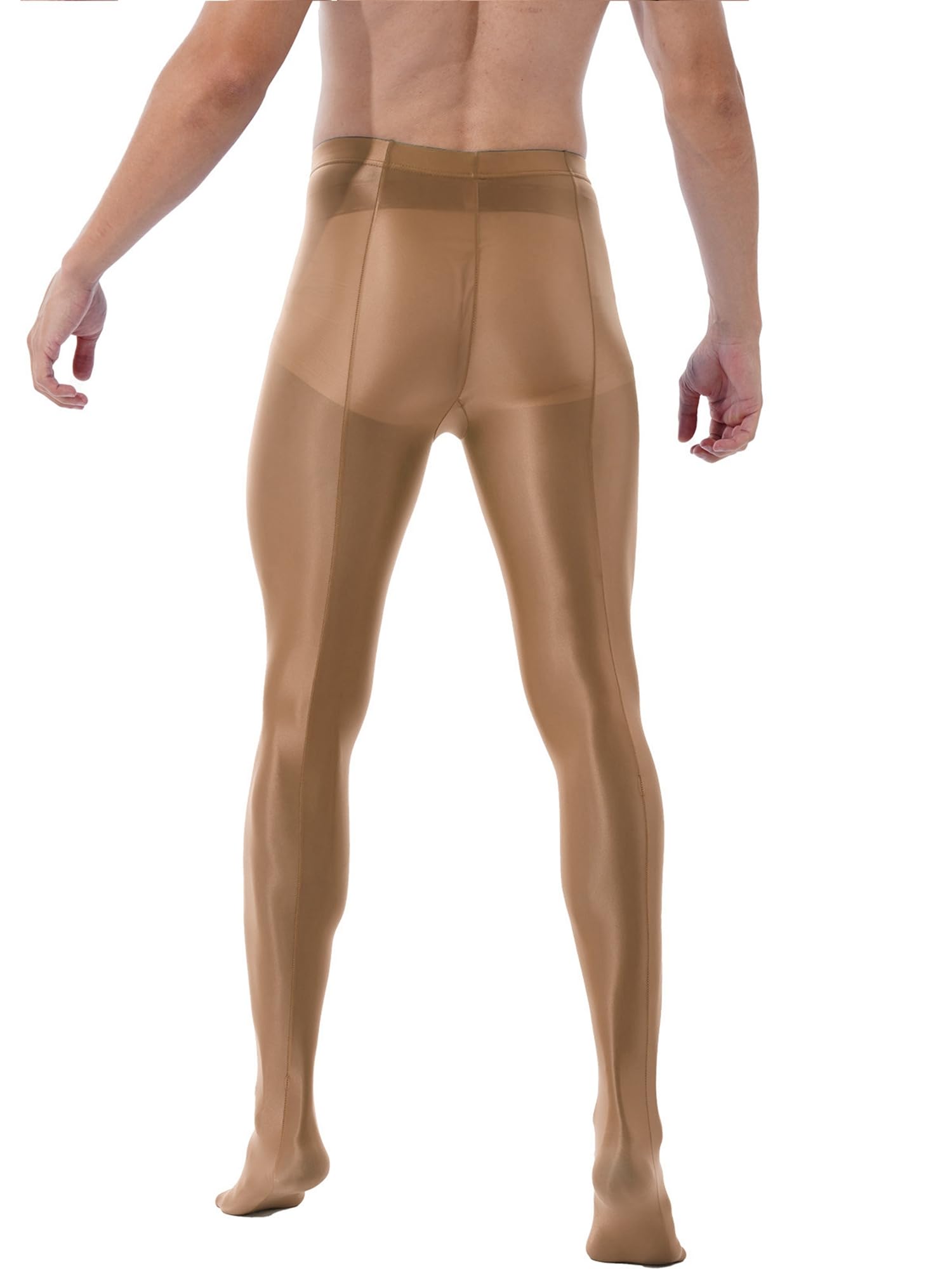 iiniim Men's Ultra Shiny Oil Glossy Pantyhose - High Elastic Opaque Tights & Stockings for Cosplay, Dance, and Fashion Outfits