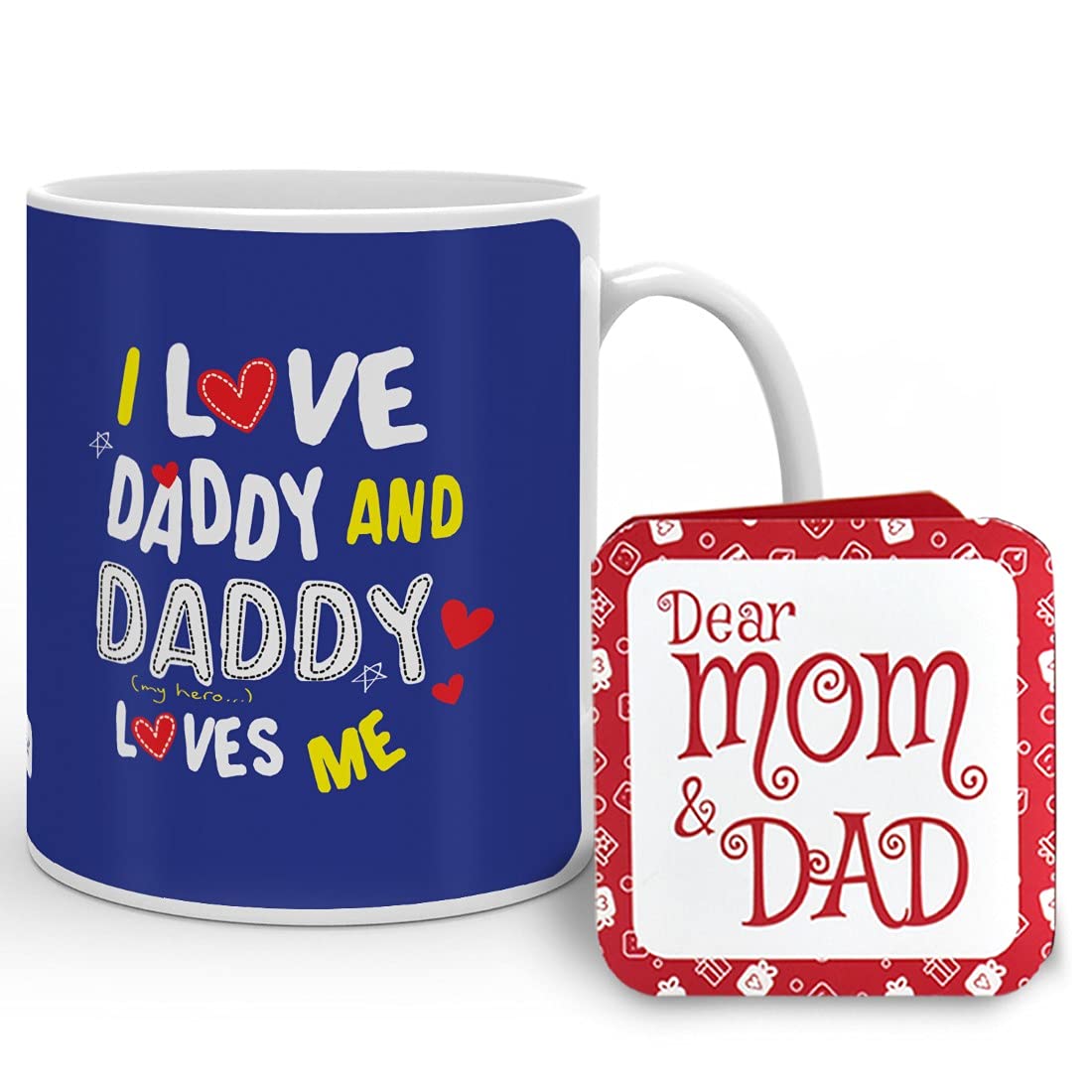 I Love Daddy Quote Blue Coffee Mug 330ml - Heartwarming Gift for Father's Day, Birthday & Special Occasions - Perfect for Morning Coffee, Office Use & Family Gatherings