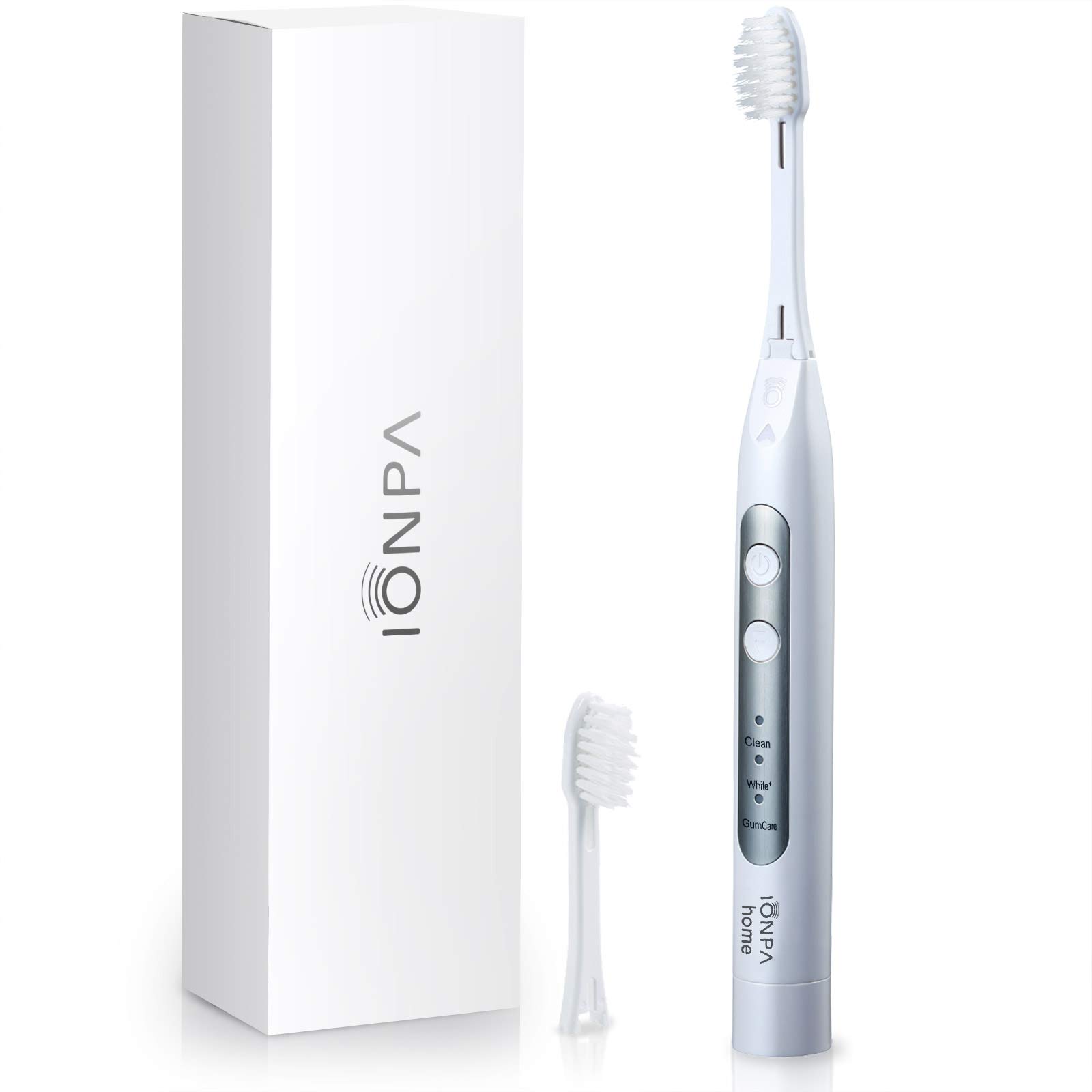 Ionic Kiss Ionpa DH Electric Toothbrush - White & Black, 3 Brushing Modes, 2 Japanese Soft Bristle Brush Heads, Built-in Timer for Effective Cleaning | Perfect for Home Use, Travel & Daily Oral Care