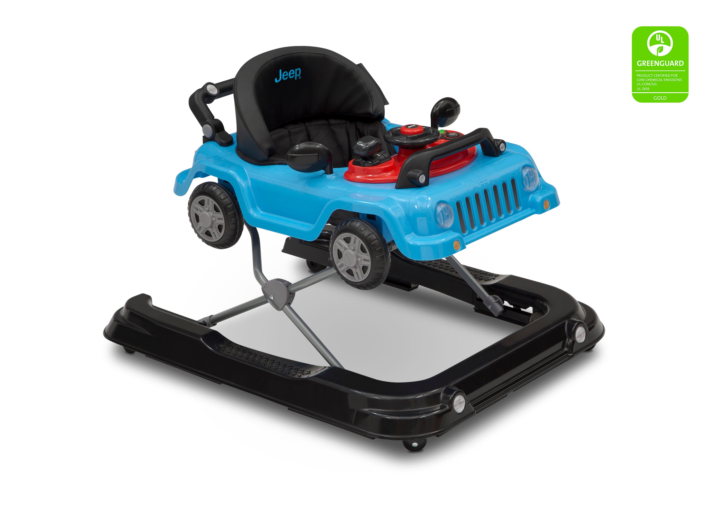Jeep® Classic Wrangler 3-in-1 Grow With Me Baby Walker - Adjustable Infant to Toddler Walker with Wheels for Learning to Walk - Perfect for Indoor Play & First Steps Development