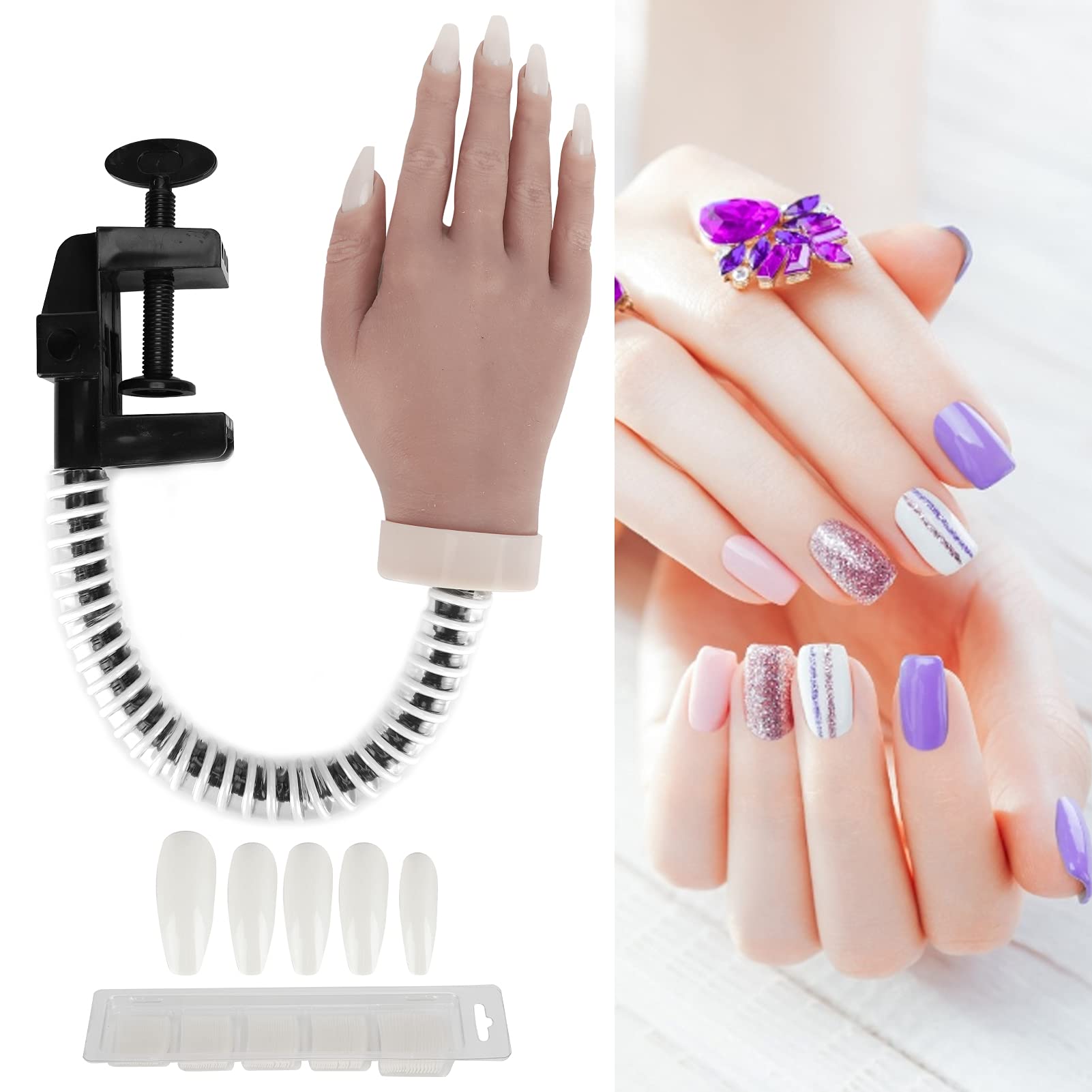 Nail Practice Hand Stand - Durable Silicone for Salon & Jewelry Display