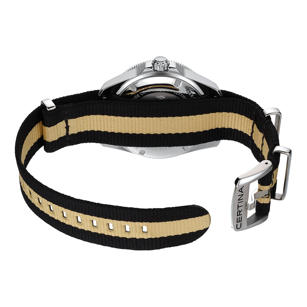 DS Action Diver 40.5mm Black Dial Men's Watch with Two-Piece Strap - Perfect for Water Sports, Diving & Everyday Wear