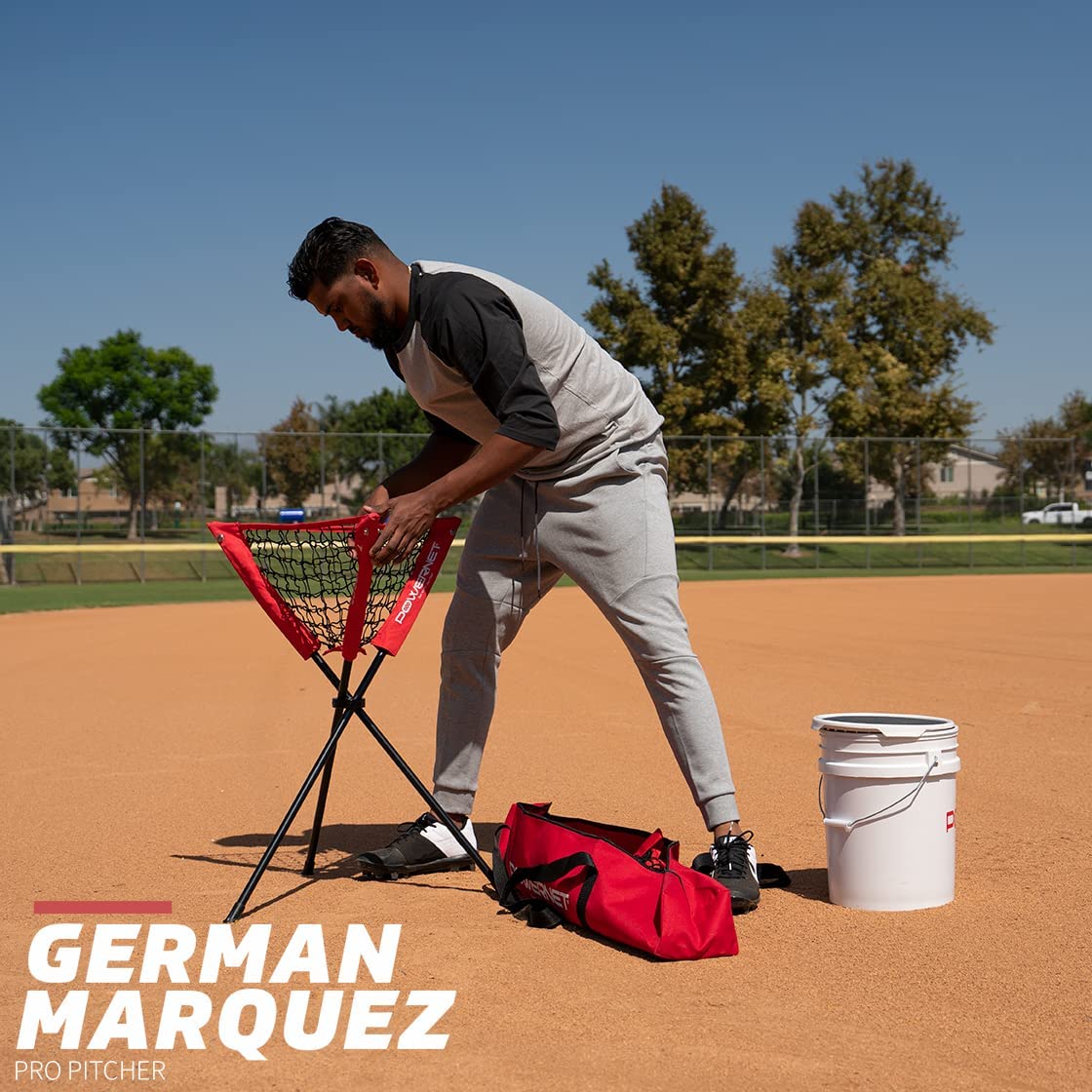PowerNet Baseball & Softball Batting Practice Ball Caddy - Portable Training Equipment for Hitting Drills, Backyard Practice & Team Sports | Perfect for Coaches, Players & Youth Training