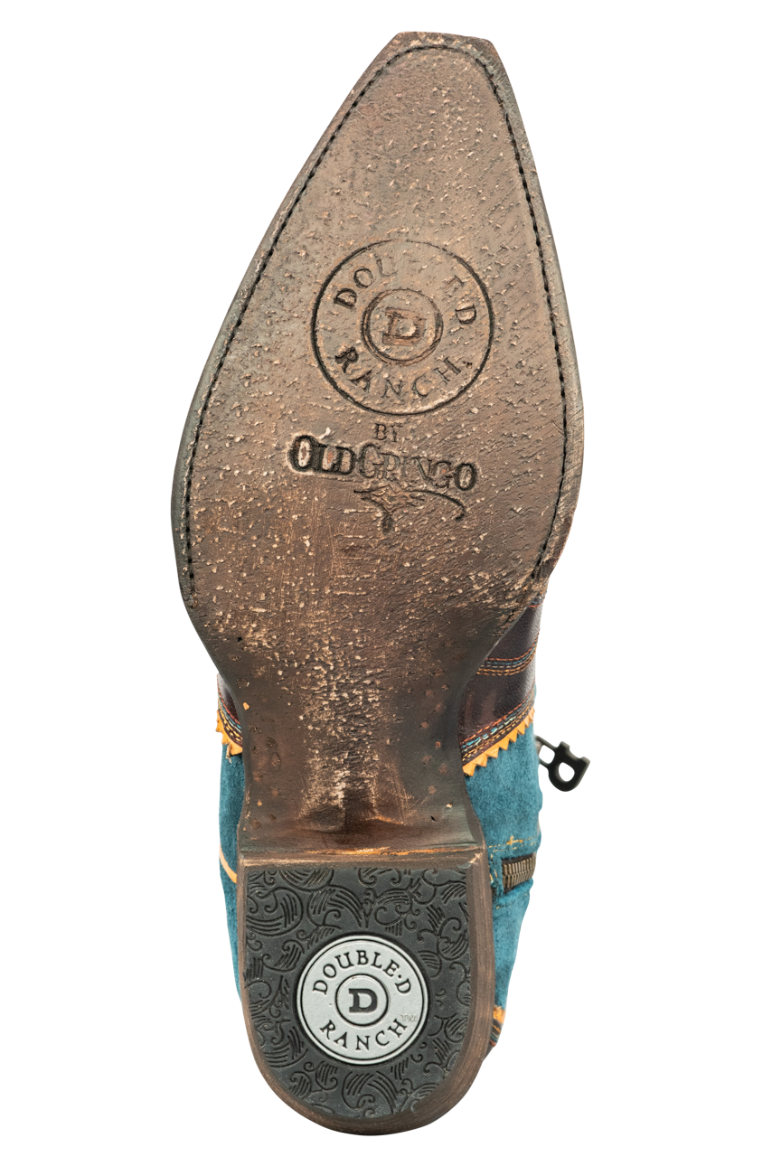 Double D Ranch by Old Gringo Tenderfoot Tilly Cowgirl Boots in Teal - Stylish Western Boots for Women, Country Dancing & Rodeo Events