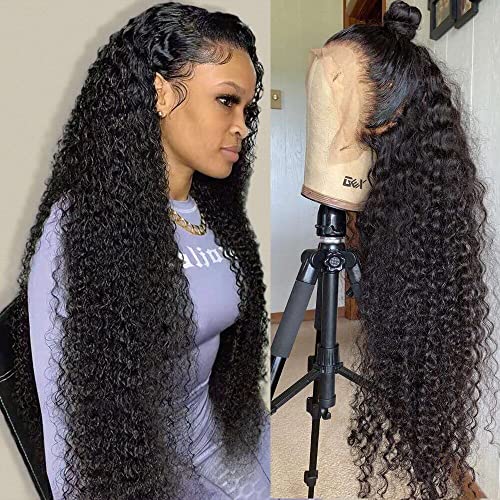 HD Transparent Lace Front Wigs 150% Density Brazilian Virgin Human Hair - Deep Wave & Curly Lace Closure Wigs with Baby Hair & Natural Hairline for Black Women (28 Inch) | Perfect for Daily Wear, Special Occasions & Protective Styling