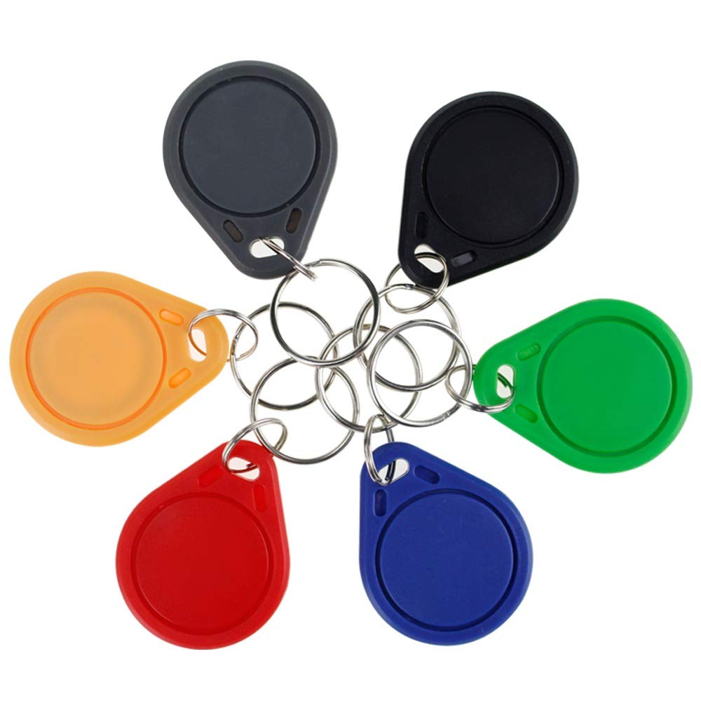 RFID Keychains - NFC Smart Key Tag Card for Access Control, 13.56MHz MF Classic 1K IC S50 Token (Read Only, 10-Pack, Mixed Colors) - Perfect for Office Security, Hotel Keycards, and Smart Home Access