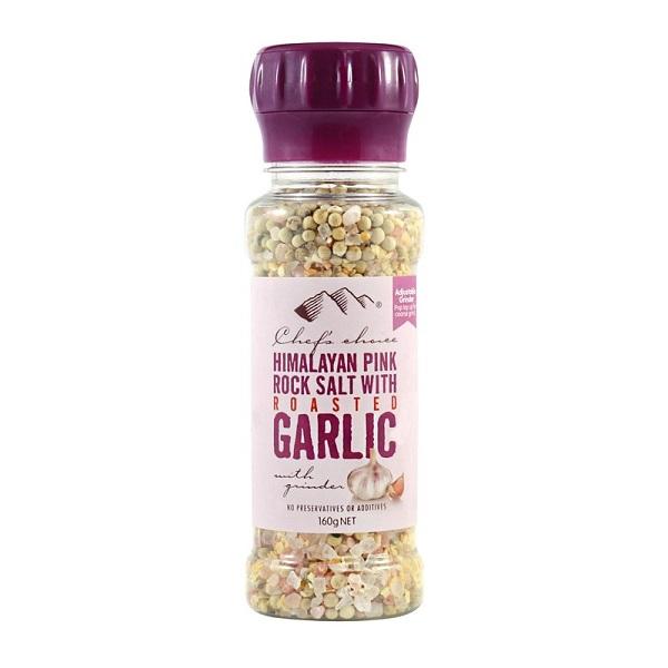 Premium Himalayan Pink Rock Salt with Garlic - Natural Gourmet Seasoning for Cooking, Grilling & Healthy Recipes - Ideal for Steak, Poultry & Vegetables