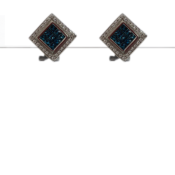 14K White Gold Blue Diamond Stud Earrings for Women – Elegant & Hypoallergenic Jewelry Gift for Birthday, Anniversary & Special Occasions
