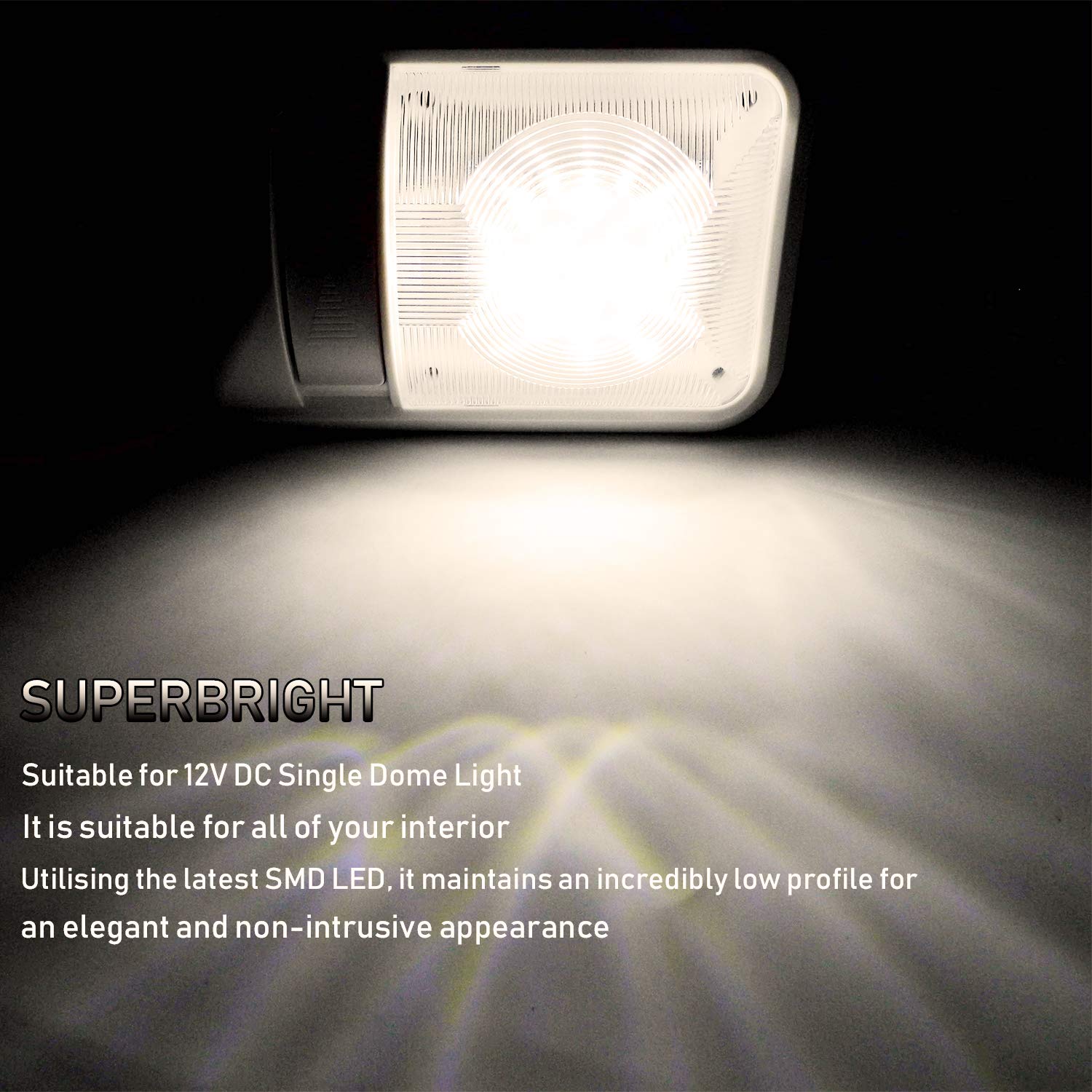 Dimmable RV Ceiling Dome Light - 24 LED Adjustable Interior Lighting for Car, Marine Boat, Trailer & Camper Vans | Natural White 4000-4500K | Perfect for Night Driving & Cozy Cabin Ambiance