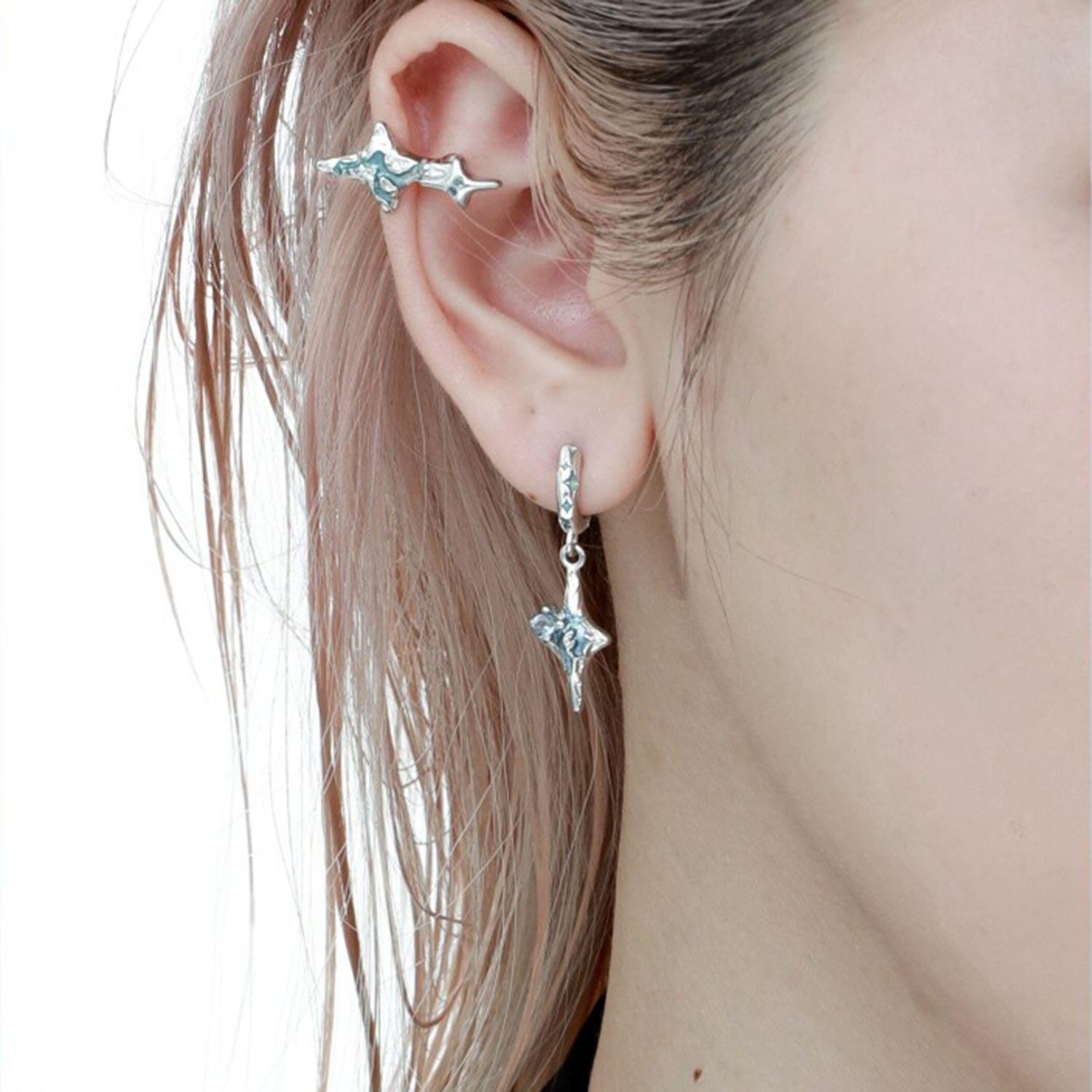 Starry Night Sterling Silver Pendant Earrings for Women - Elegant Dangle Earrings with Cubic Zirconia - Perfect for Evening Parties, Weddings & Date Nights