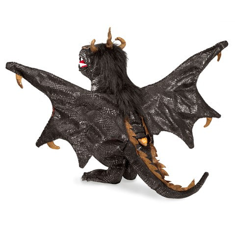 Black Dragon Hand Puppet - Premium Plush Dragon Toy for Kids & Adults - Perfect for Storytelling, Role Play, and Theater Performances