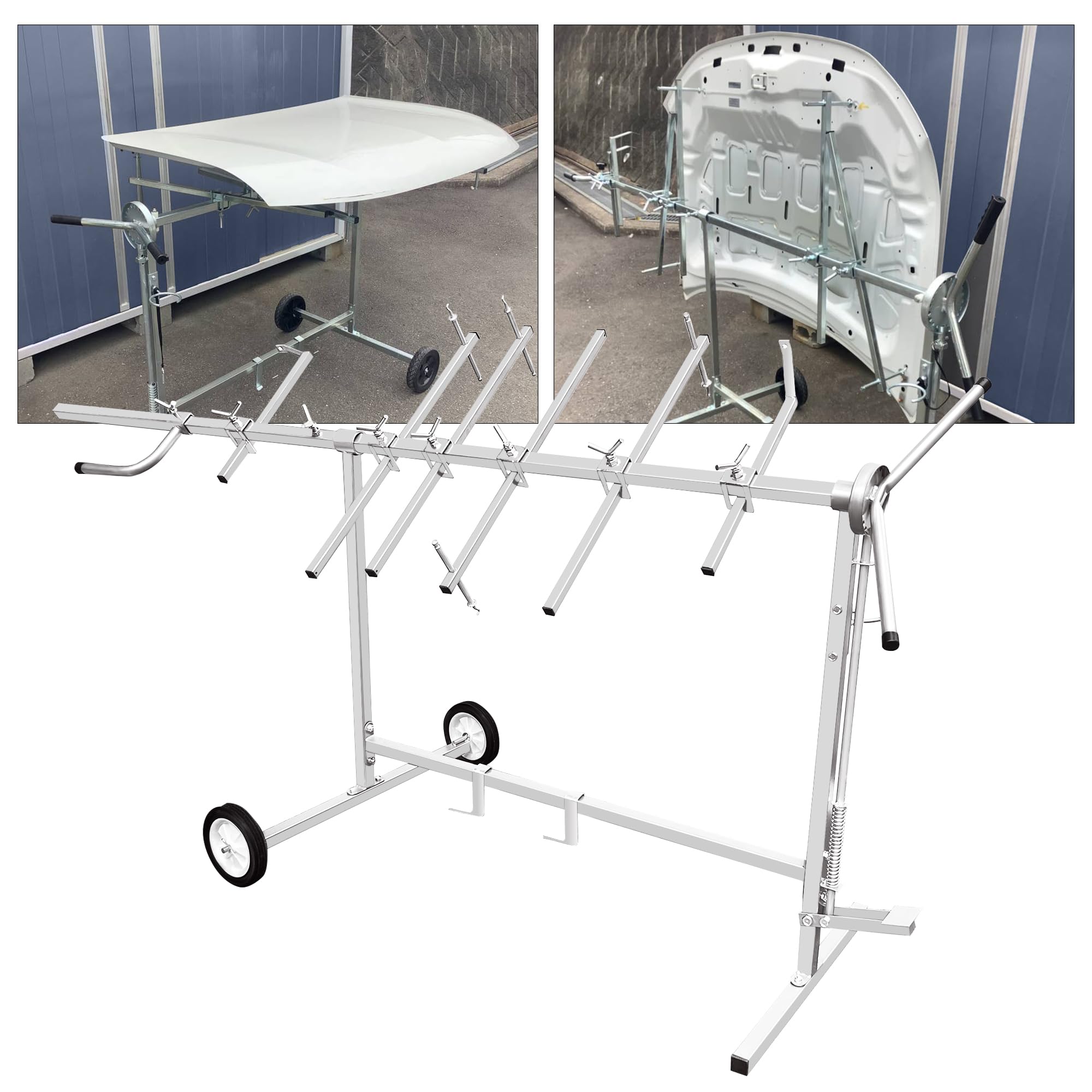 360° Rotatable Heavy Duty Auto Body Paint Stand - Universal Car Panel Holder for Bumpers, Fenders, Doors & Hoods | Durable Automotive Repair Stand for Professional Body Shops & DIY Car Painting Projects