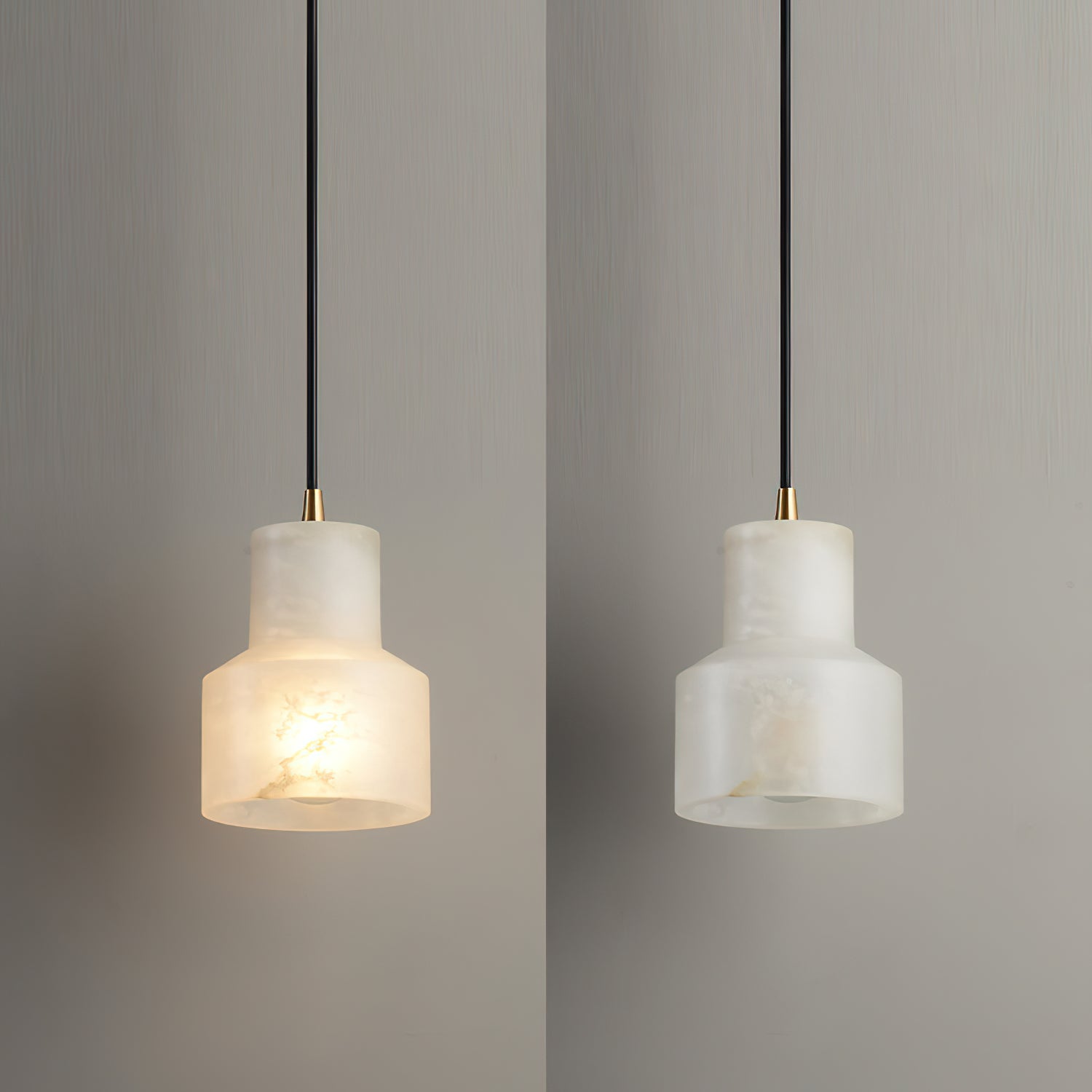 Briony Alabaster Pendant Light - Modern Kitchen Island Lighting Fixture, Dimmable Hanging Chandelier for Dining Room, Bar & Farmhouse Decor