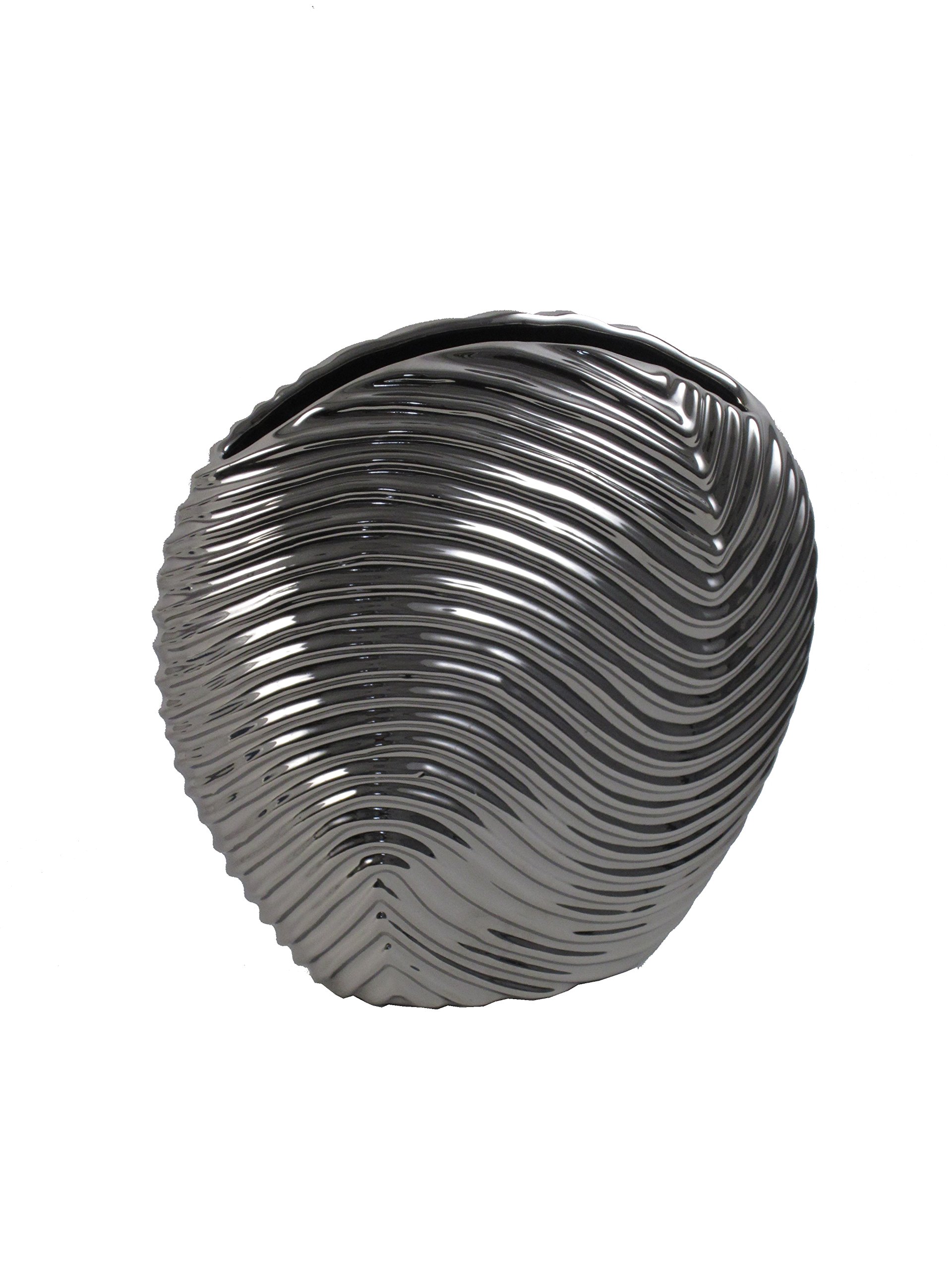 10 Inch Silver Ceramic Vase - Elegant Home Decor for Living Room, Dining Table & Wedding Centerpieces