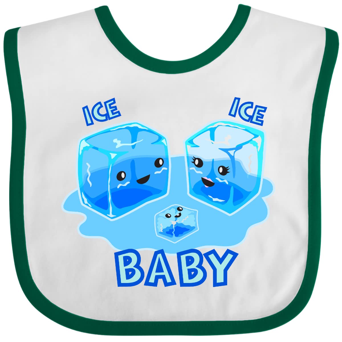 Inktastic Ice Ice Baby Bib - Soft & Absorbent Baby Bib for Feeding, Drooling & Messy Meals - Cute & Comfortable for Infants & Toddlers - Perfect for Daycare, Home & Travel Use