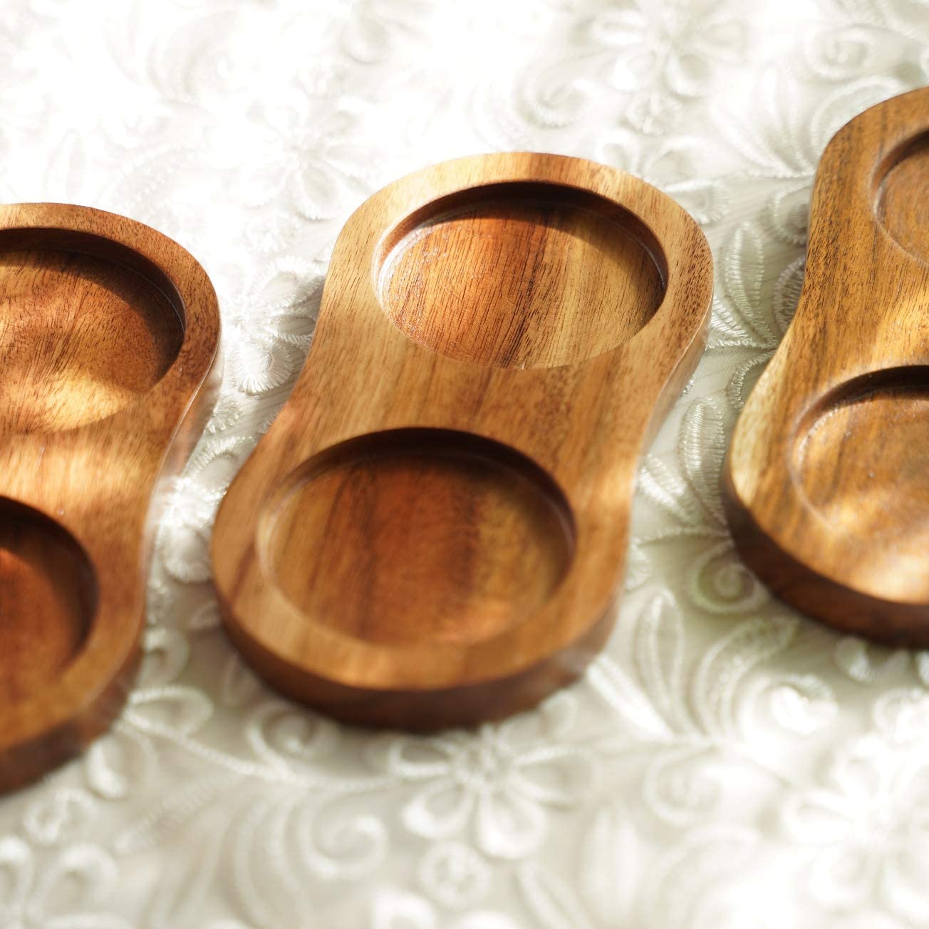 Premium Acacia Wood Salt and Pepper Mill Tray - 5.5cm Inner Diameter (2.17