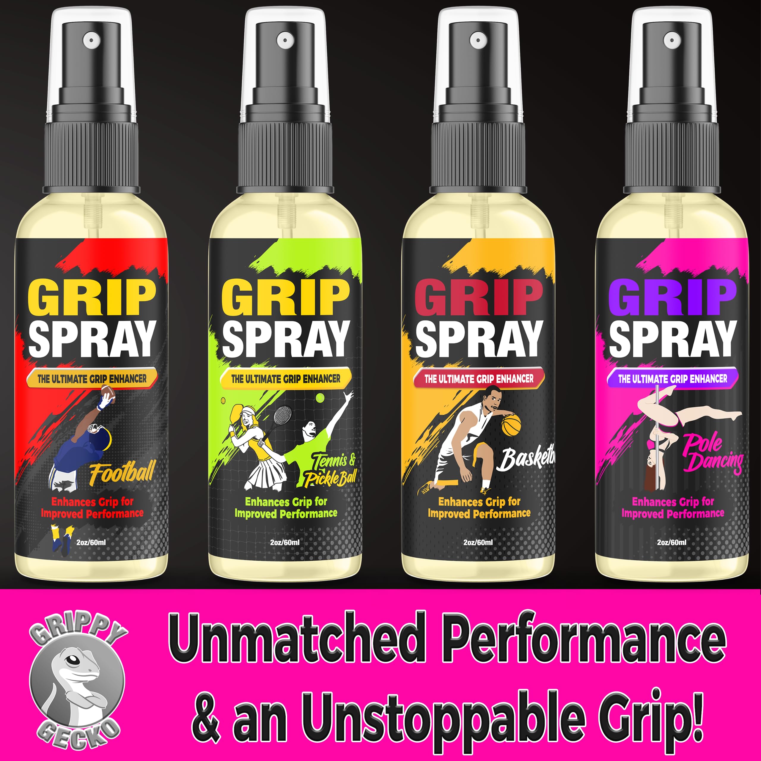 Pole Grip Spray - Enhanced Dry Hands Grip for Pole Dancing & Aerial Silks - Rosin Spray for Pole Fitness - 2oz Sticky Spray Bottle - Perfect for Studio & Home Practice