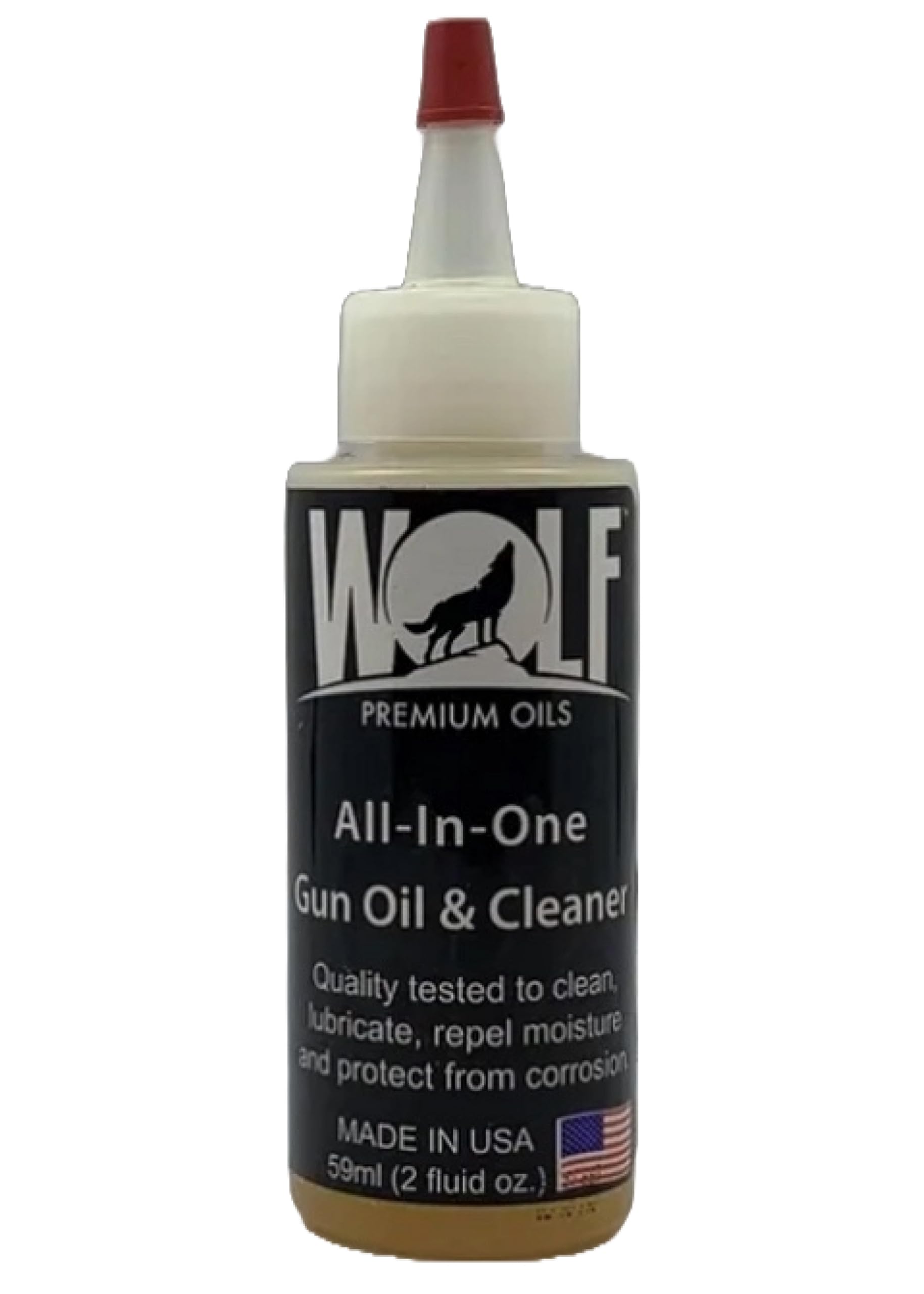 Premium Wolf All-In-One Gun Oil & Cleaner - Lubricant, Protector & Cleaning Solution for Firearms - Ideal for Hunting, Shooting Range & Gun Maintenance