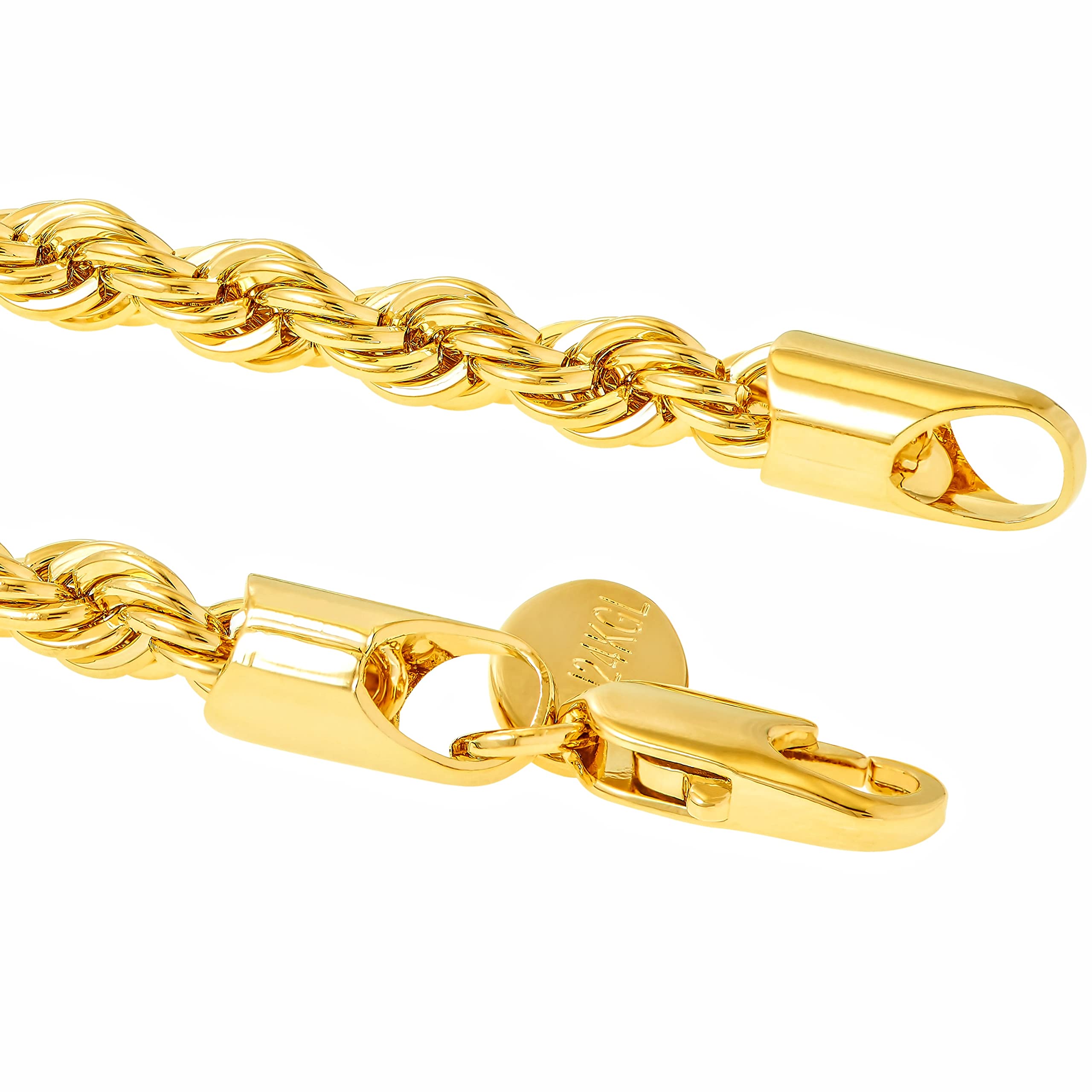 LIFETIME JEWELRY 24k Gold Plated Women's Anklet Bracelet - 5mm Rope Chain Ankle Jewelry for Everyday Wear, Beach, Party & Special Occasions