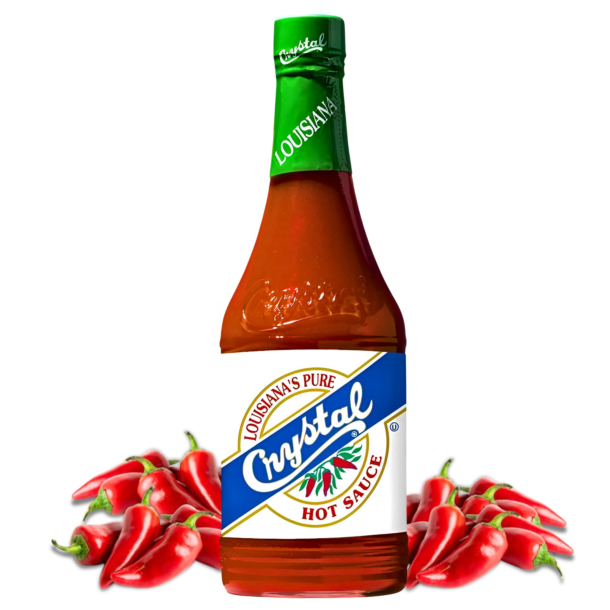 Louisiana Original Crystal Hot Sauce 12oz (Pack of 6) - Pure, Low Fat & Low Sodium Pepper Sauce - Perfect for Sandwiches, Wings, Pizza, Tacos, Soups & Cooking - Great for BBQ, Parties & Gifting