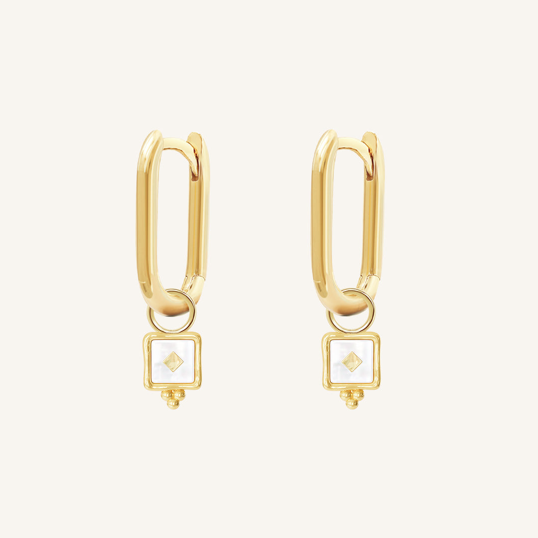 Trendy Intuition Rectangle Hoops Earrings for Women - Gold Plated Geometric Dangle Earrings - Perfect for Parties, Weddings & Everyday Wear