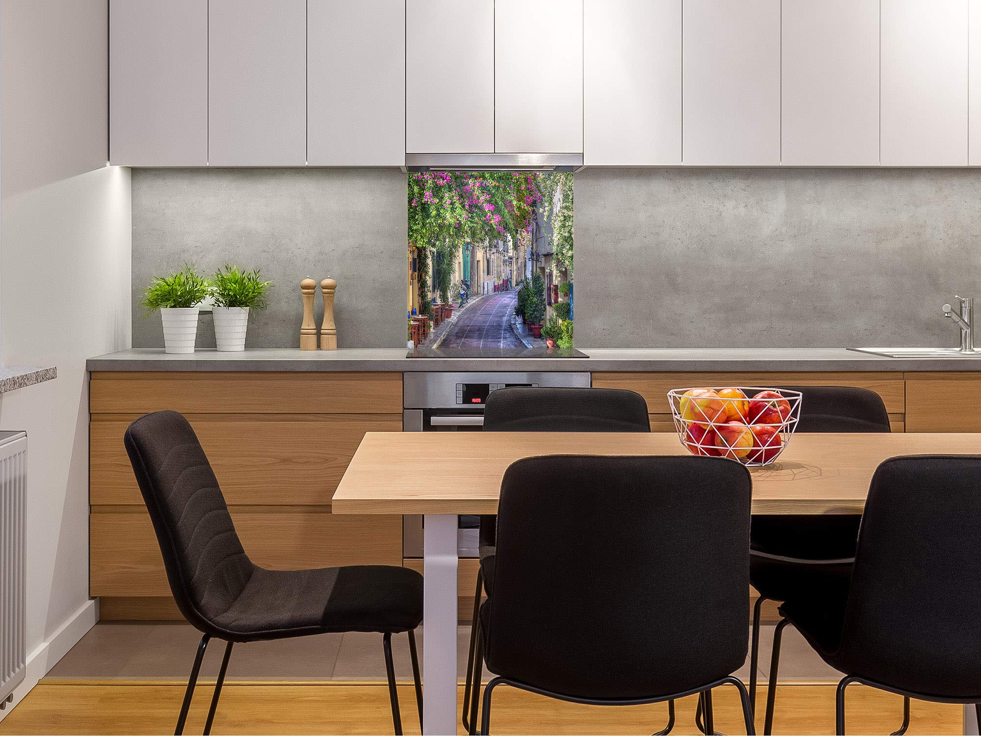Tempered Glass Cooker Backsplash - Waterproof Kitchen Backsplash Panel - BS16 Venice Street Landscape Series Glass Splashback for Stove & Sink Area - Perfect for Modern Kitchen Remodeling and Home Decor