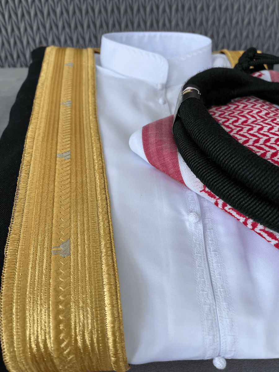 Men's Al Sultan 5-Piece Bahraini Thobe Set - Premium Cotton Islamic Clothing for Prayer, Eid & Special Occasions