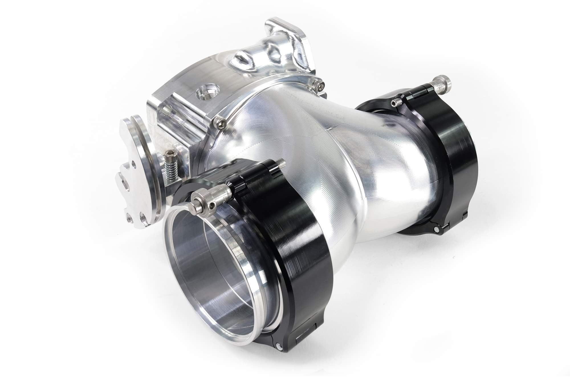 ICON 102mm & 105mm Bare Finish Cable Drive Throttle Body with Interchangeable Connection - High Performance Upgrade for Ford Mustang, Chevy LS Engines & Muscle Cars