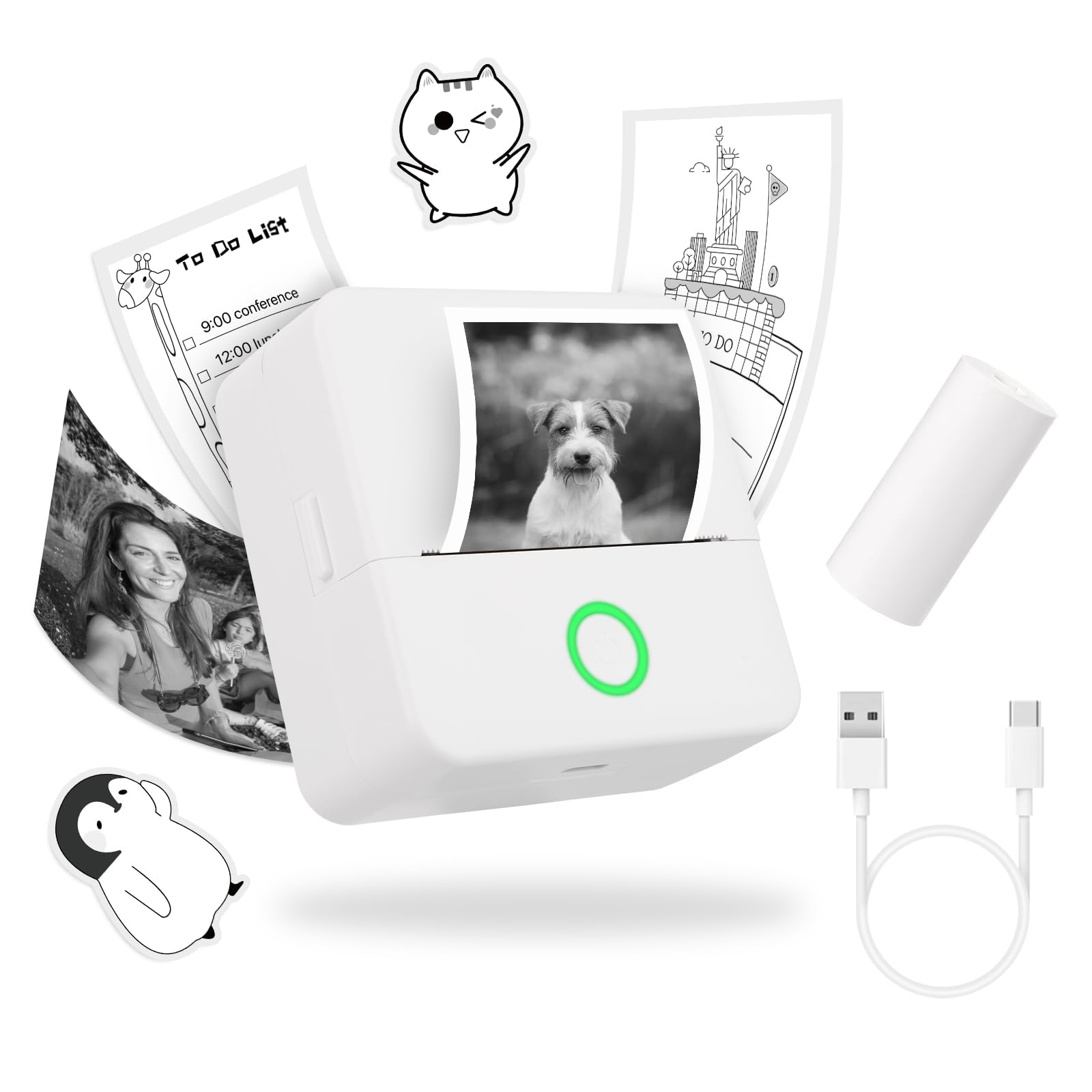 Portable Bluetooth Label Maker Machine with Tape - Smart Handheld Sticker Printer for Home & Office, Rechargeable Inkless Labeler with Multiple Templates & Fonts (Ideal for Organizing, Shipping & Inventory)