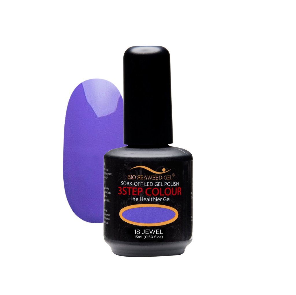 Bio SeaWeed Gel 3STEP COLOUR UV/LED Gel Polish - 18 Jewel Shades, 15ml - Professional Salon-Quality Nail Polish for Long-Lasting Manicures at Home or Spa