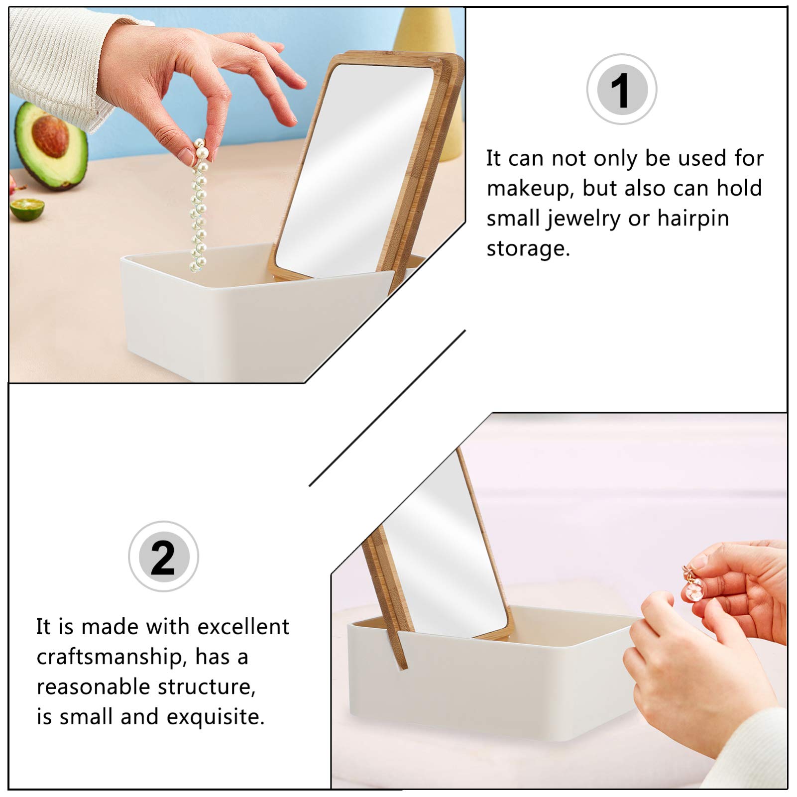 Portable Wooden Folding Desk Mirror for Makeup & Travel