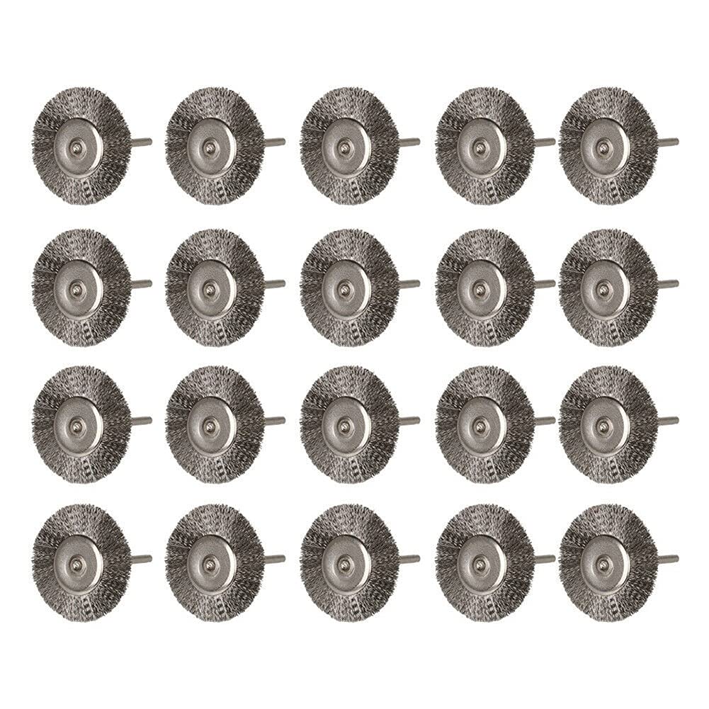 Stainless Steel Wire Brush 25mm - 50pcs for Cleaning & Polishing - Rotary Tool Accessory for DIY & Metalwork