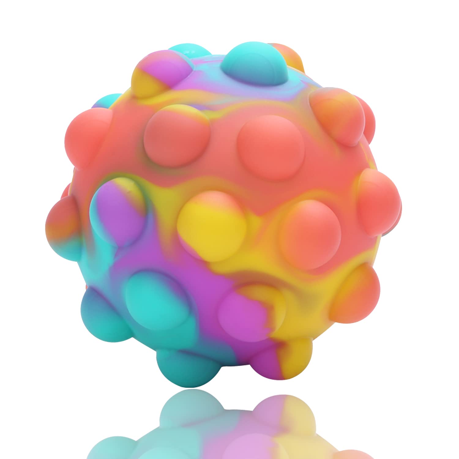 3D Fidget Pop Ball - Silicone Push Bubble Stress Relief Toy for Adults & Kids - Anxiety Relief, Brain Development, Early Education - Perfect for Office, Home, and Travel Use