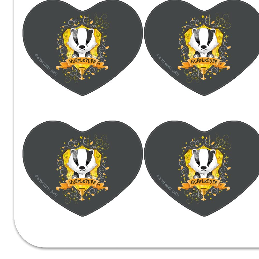 Harry Potter Hufflepuff Crest Heart Shaped Planner Stickers - Scrapbook & Journal Decoration for DIY Crafts, Bullet Journaling, and Gift Wrapping