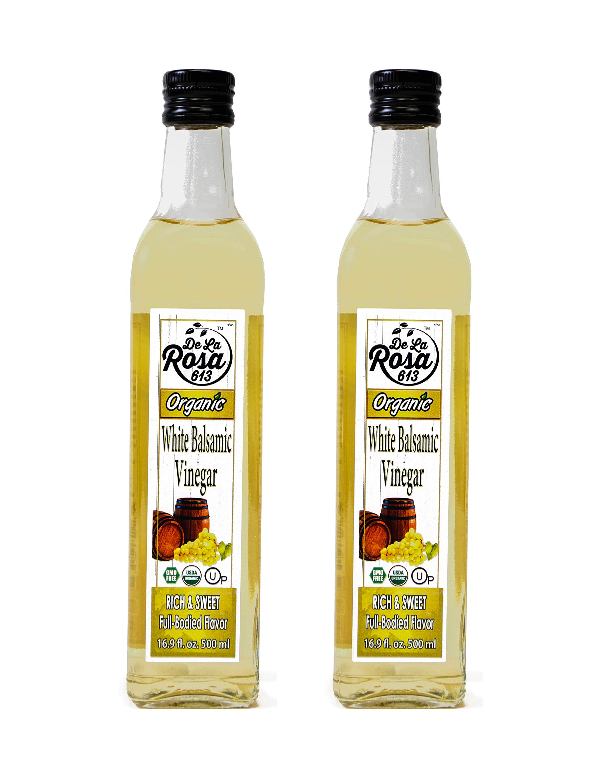 Organic White Balsamic Vinegar 16.9oz (2-Pack) - Vegan, Gluten-Free for Salads & Marinades