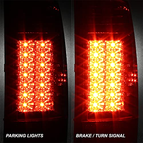 AKKON Red Clear LED Tail Lights Brake Lamps Replacement Pair for 08-16 Ford F-Series Super Duty Pickup Truck - Upgrade Your Truck's Style & Safety for Night Driving & Off-Road Adventures