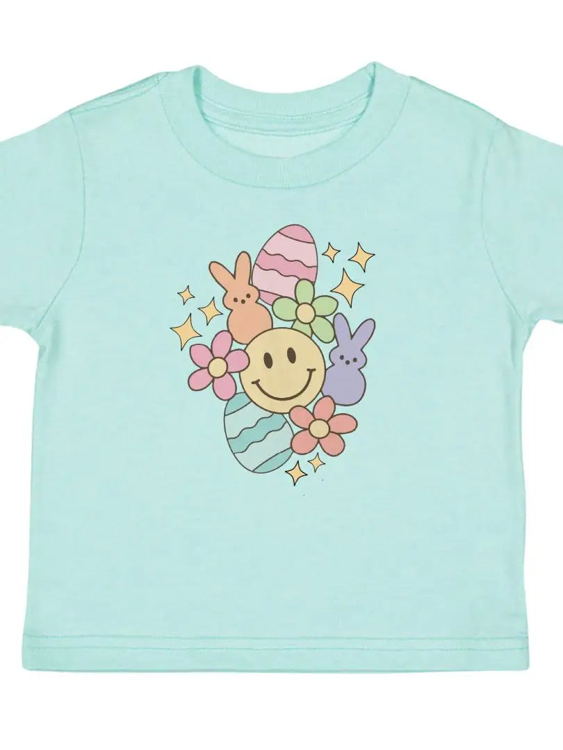 Easter Doodle T-Shirt for Women - Cute Bunny Graphic Tee for Spring & Holiday Outfits - Perfect for Easter Celebrations, Family Gatherings & Casual Wear