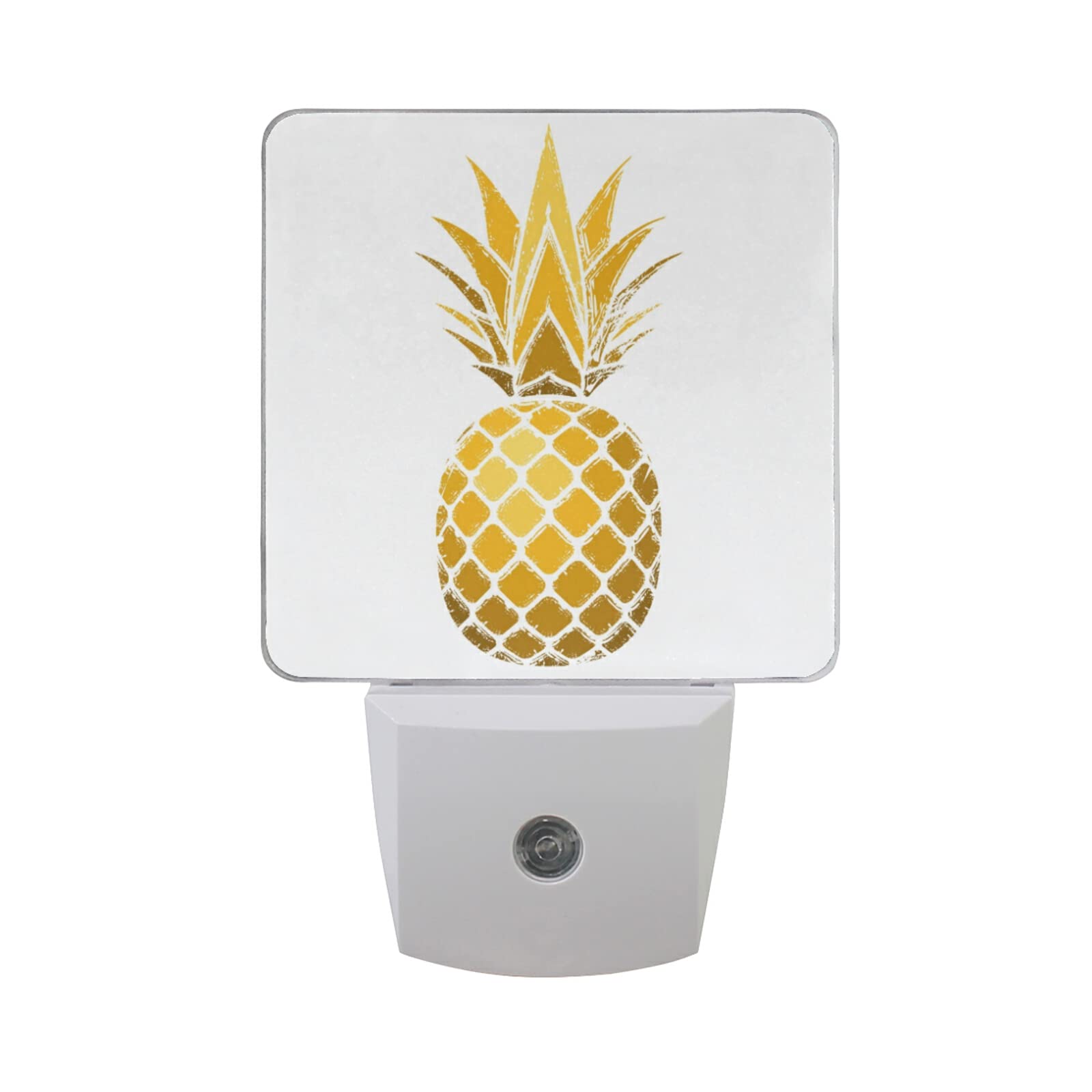 ALAZA Gold Pineapple LED Night Light with Leaf - Dusk to Dawn Sensor, Plug in Home Decor Desk Lamp for Adults | Perfect for Bedroom, Nursery, Living Room & Office Lighting