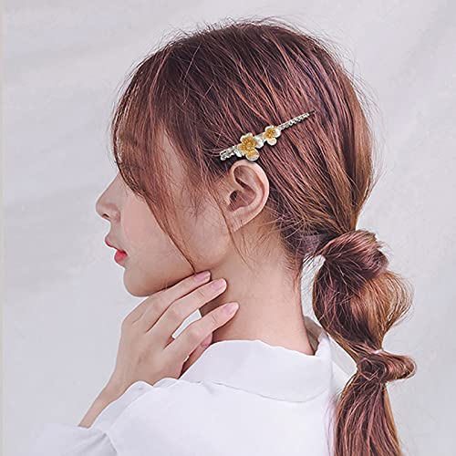 Elegant Metal Flower Hair Clips for Women - Dainty Creative Unique Fashion Hair Accessories for Girls, Small Lightweight Hairpins for Wedding, Travel, Party & Everyday Styling