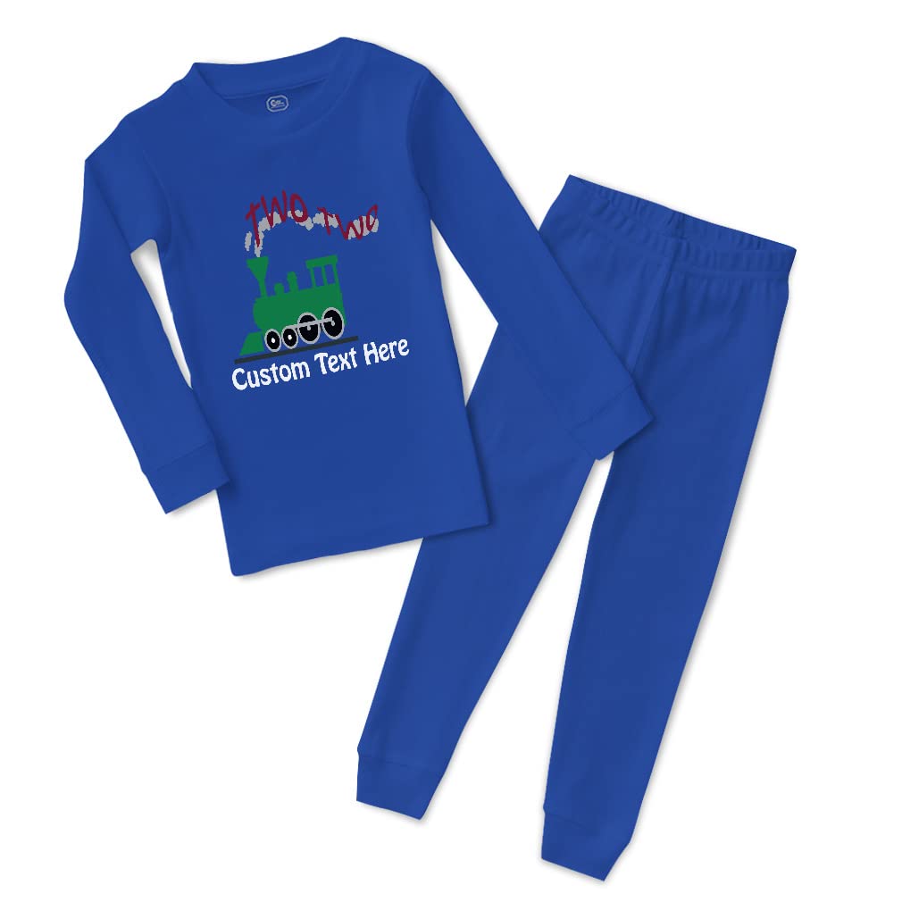 Custom Cotton Toddler Pajamas for Boys & Girls - Snug Fit 4-Piece Choo Choo Train Character Set | Soft Kids Sleepwear for Bedtime & Playtime