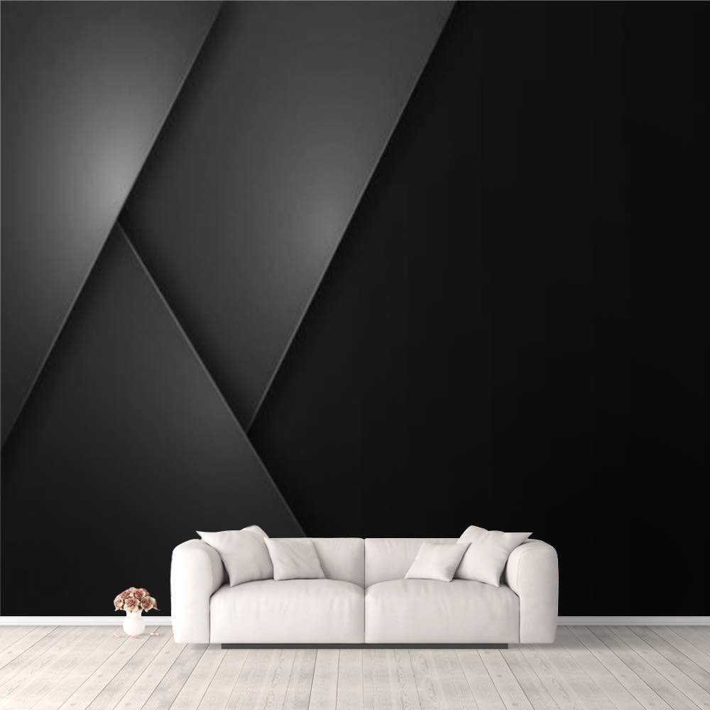 3D Self-Adhesive Wallpaper - Gray Turquoise & Black Overlap Layer Dark Space Design | Peel & Stick Wall Mural for Bedroom, Living Room, Dorm Decor | Easy Application on Walls, Ceiling & Wardrobe | Perfect for Modern Home & Office Interior Design