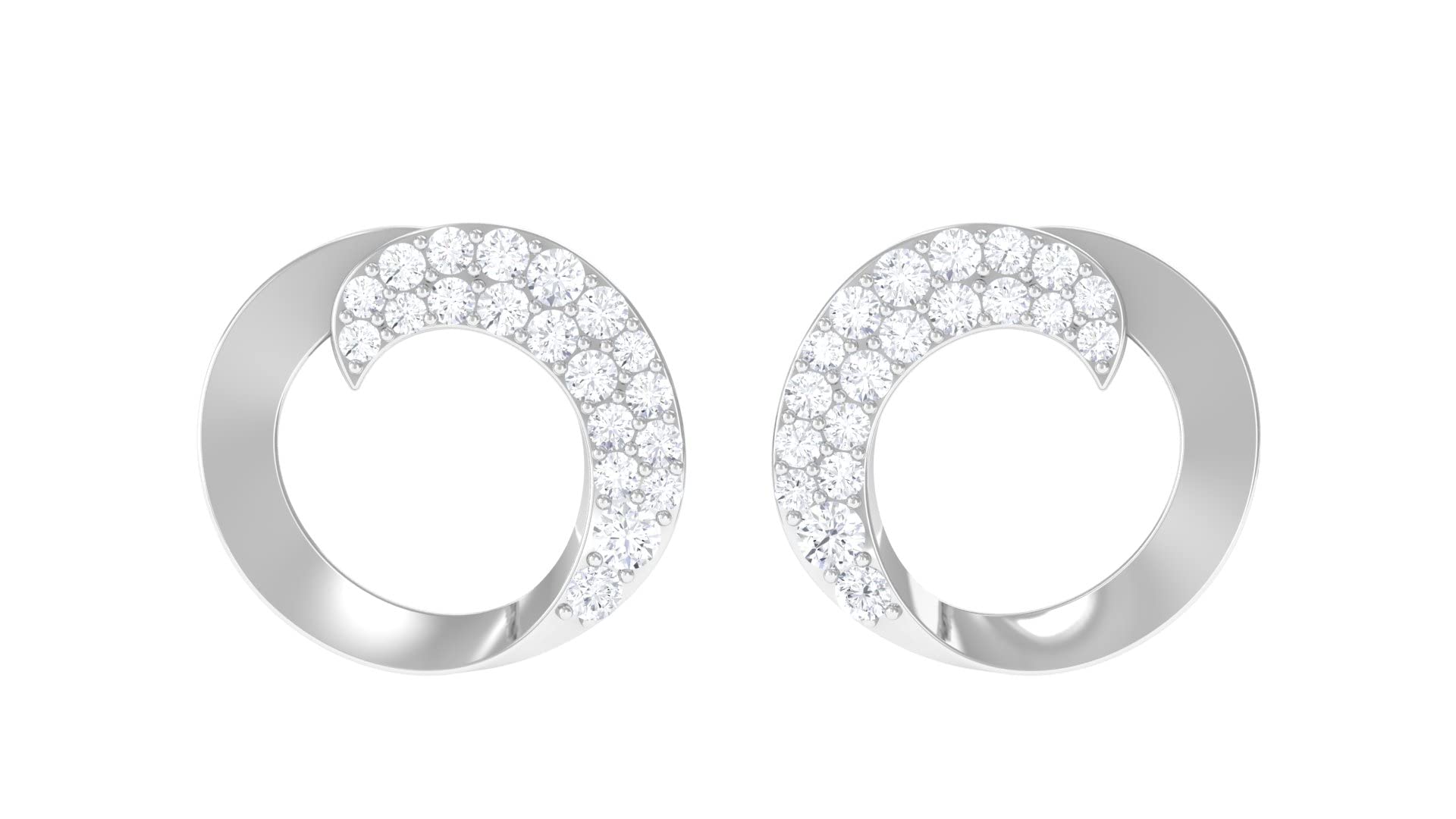 1/4 CT Diamond Stud Earrings for Women - 14K Solid Gold Minimalist Geometric Earrings - April Birthstone Jewelry Gift for Her | Perfect for Everyday Wear, Special Occasions & Anniversary Gifts