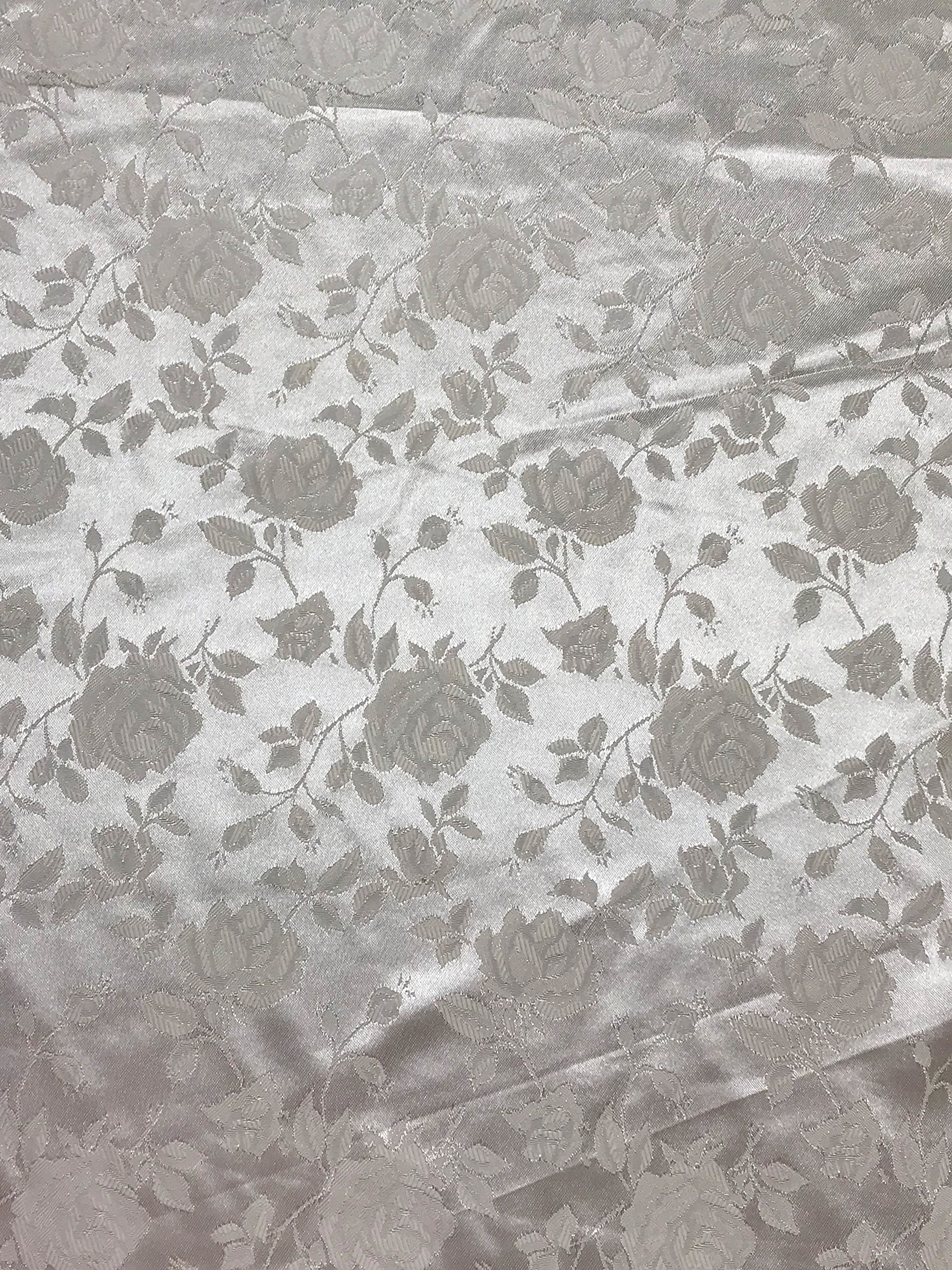 Rose Jacquard Satin Fabric 58